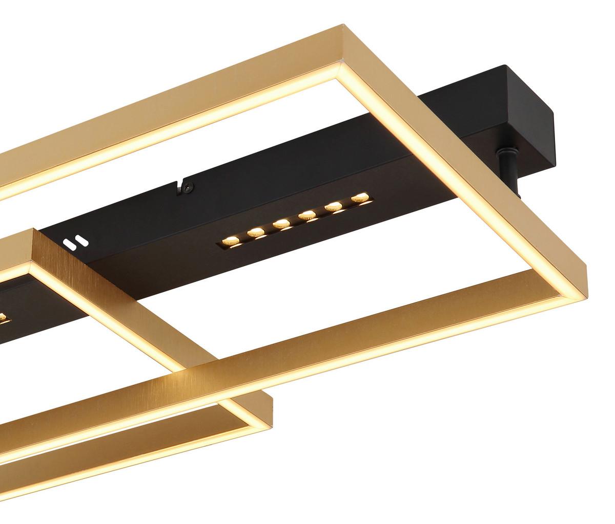 Stropna Led-svetilka Luffy, S Sijalko - zlate barve/črna, Design, kovina/umetna masa (90/39,8/10,2cm)