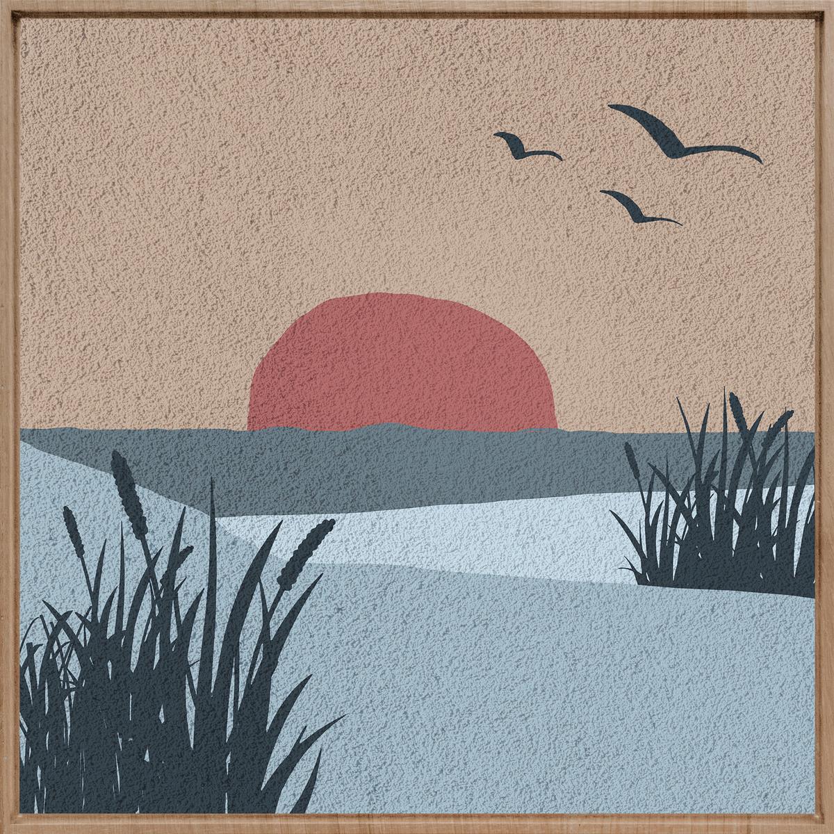 BILD BHM-ORIGINAL-022-74X74 - Hellbraun/Multicolor, Basics, Holz/Metall (74/74/10cm)