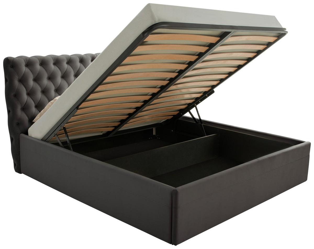 Polsterbett Katar Schwarz ca. 200x200cm - Anthrazit/Schwarz, KONVENTIONELL, Textil (200/200cm) - Mömax