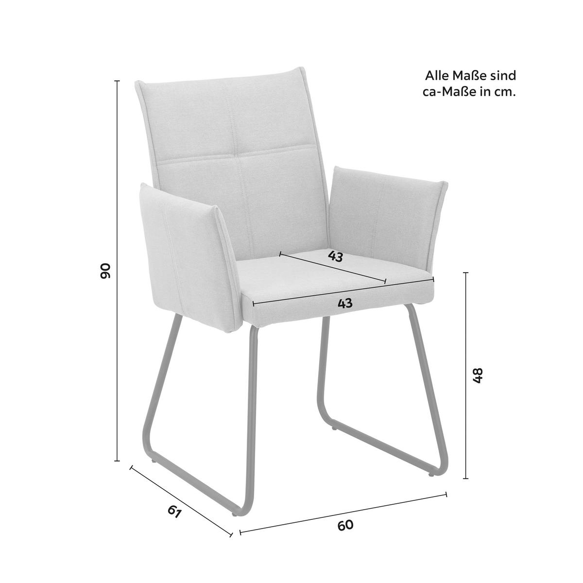 KRZESŁO Z PODŁOKIETNIKAMI MANILA - czarny/szary, Modern, metal/drewno (60/90/61cm) - Bessagi Home