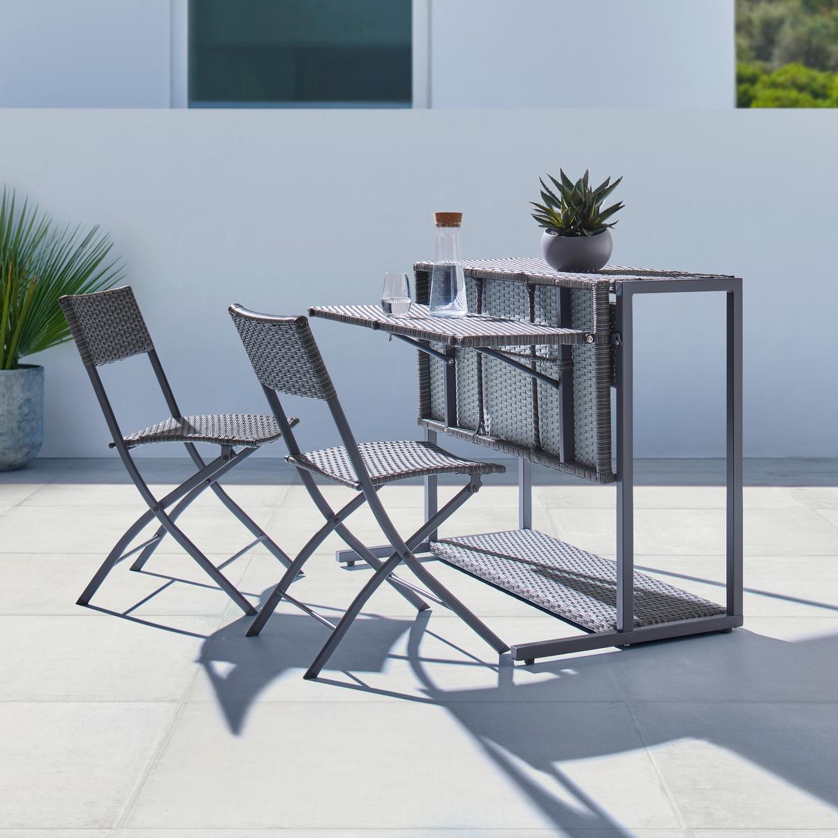 Balkonski Set Mario - siva/svijetlo siva, Moderno, tekstil/metal (110/86,5/80cm) - Bessagi Garden