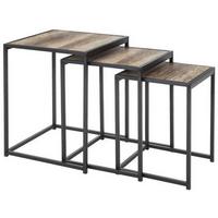 STOLIK KAWOWY SANTIAGO - kolor naturalny/czarny, Modern, materiał drewnopochodny/metal (35/40/45/35/40/45/45/50/55cm) - PBJ