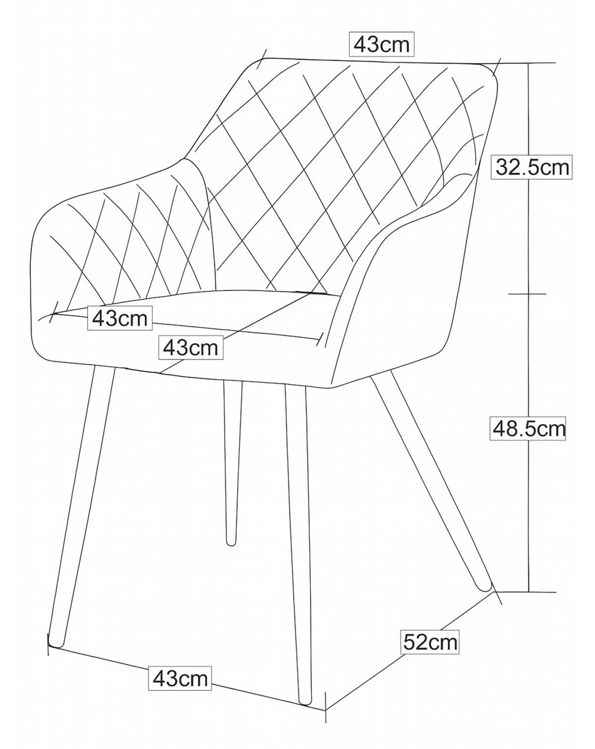 Set Stolov Lea, Krem Barva, 2 Kos - črna/krem barve, Moderno, kovina/tekstil (56/83/60cm) - MID.YOU