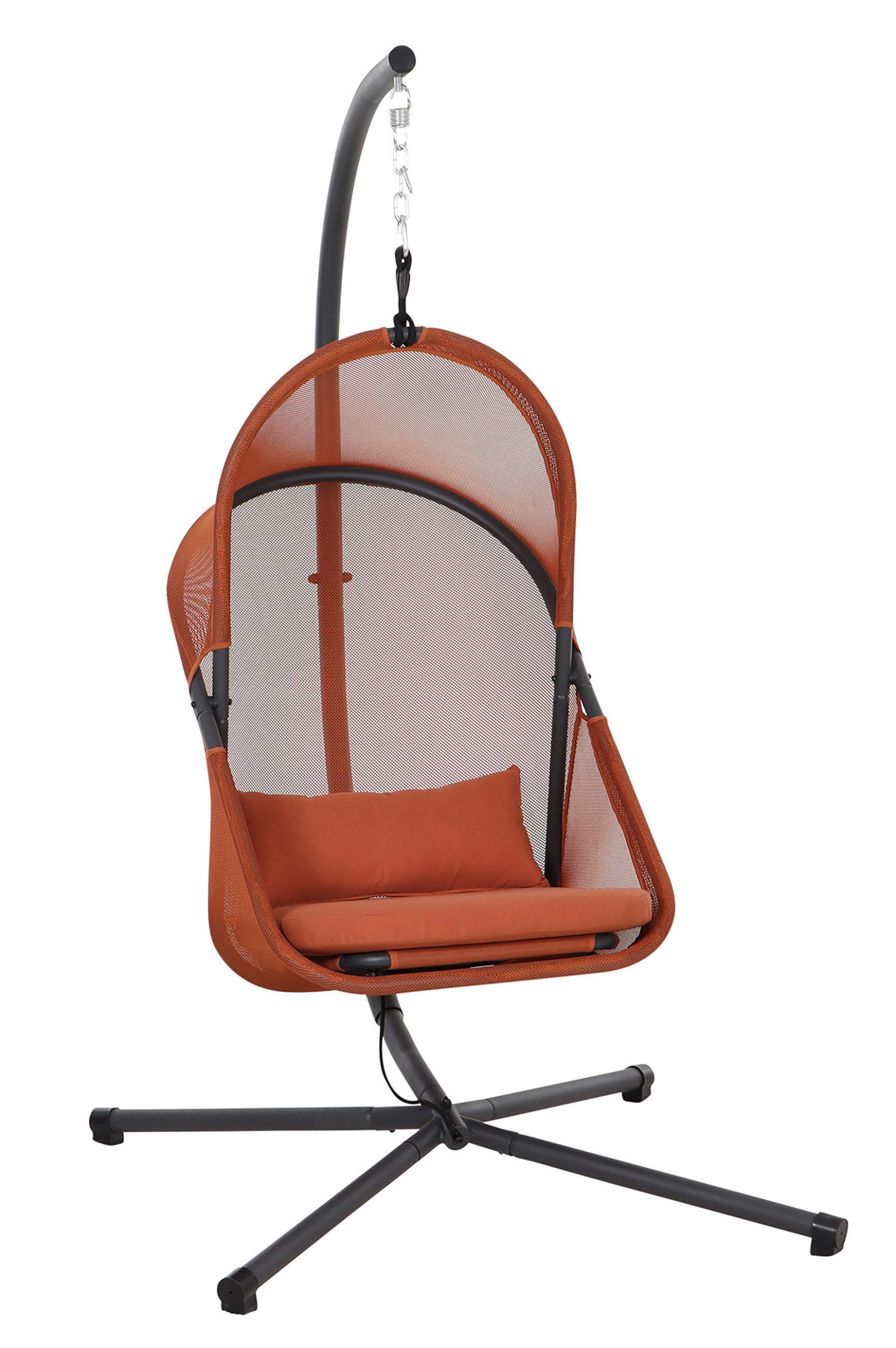 HÄNGESESSEL N85548 - Anthrazit/Rot, KONVENTIONELL, Kunststoff/Textil (123/192/102cm) - Siena Garden