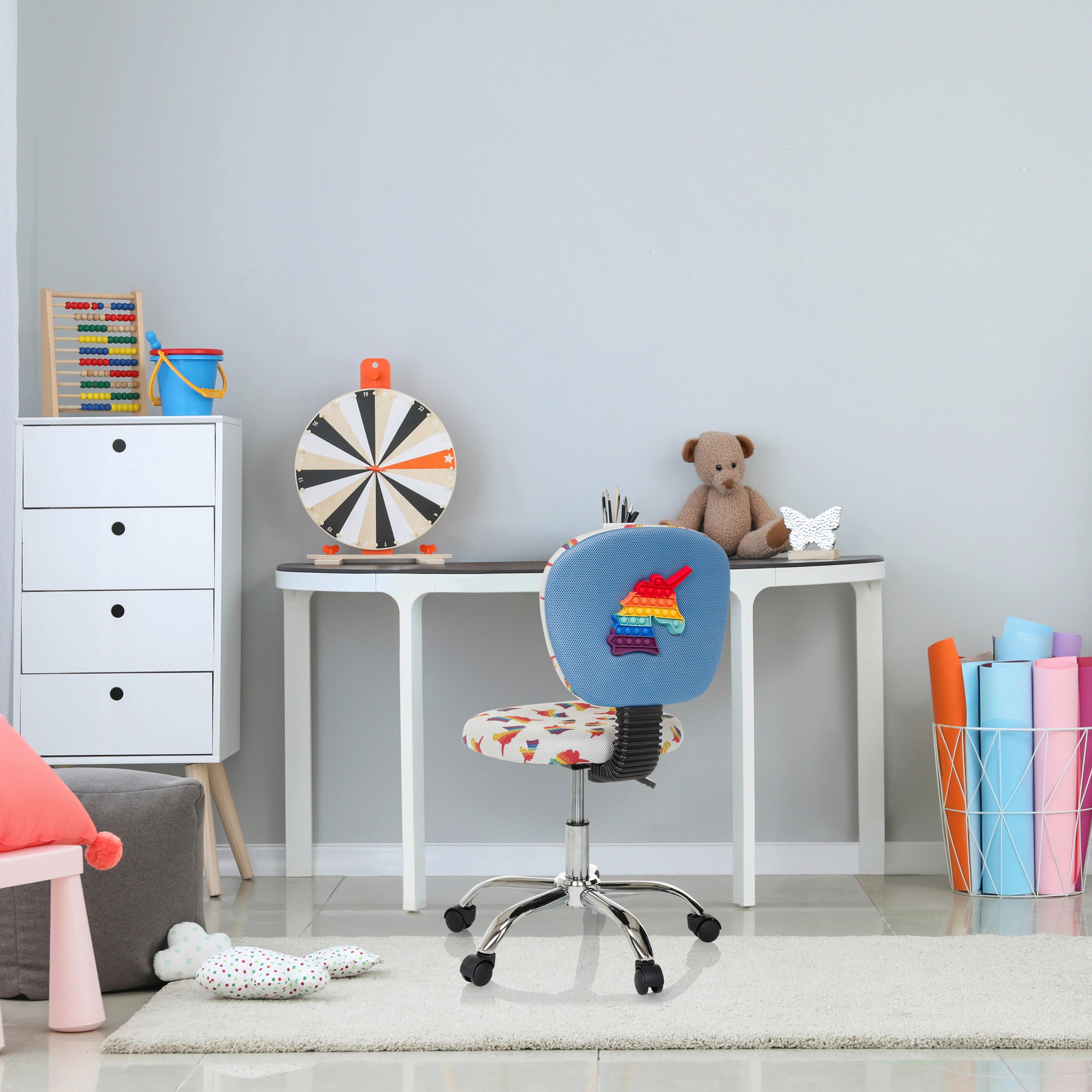 Otroški Vrtljivi Stol Kid Bubble, Motiv Samoroga - večbarvno/barve aluminija, Moderno, kovina/umetna masa (50/79-89/50cm) - MID.YOU