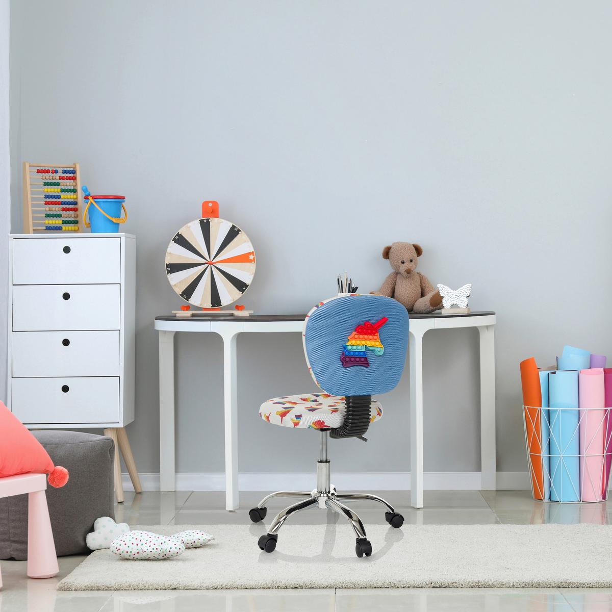 Otroški Vrtljivi Stol Kid Bubble, Motiv Samoroga - večbarvno/barve aluminija, Moderno, kovina/umetna masa (50/79-89/50cm) - MID.YOU