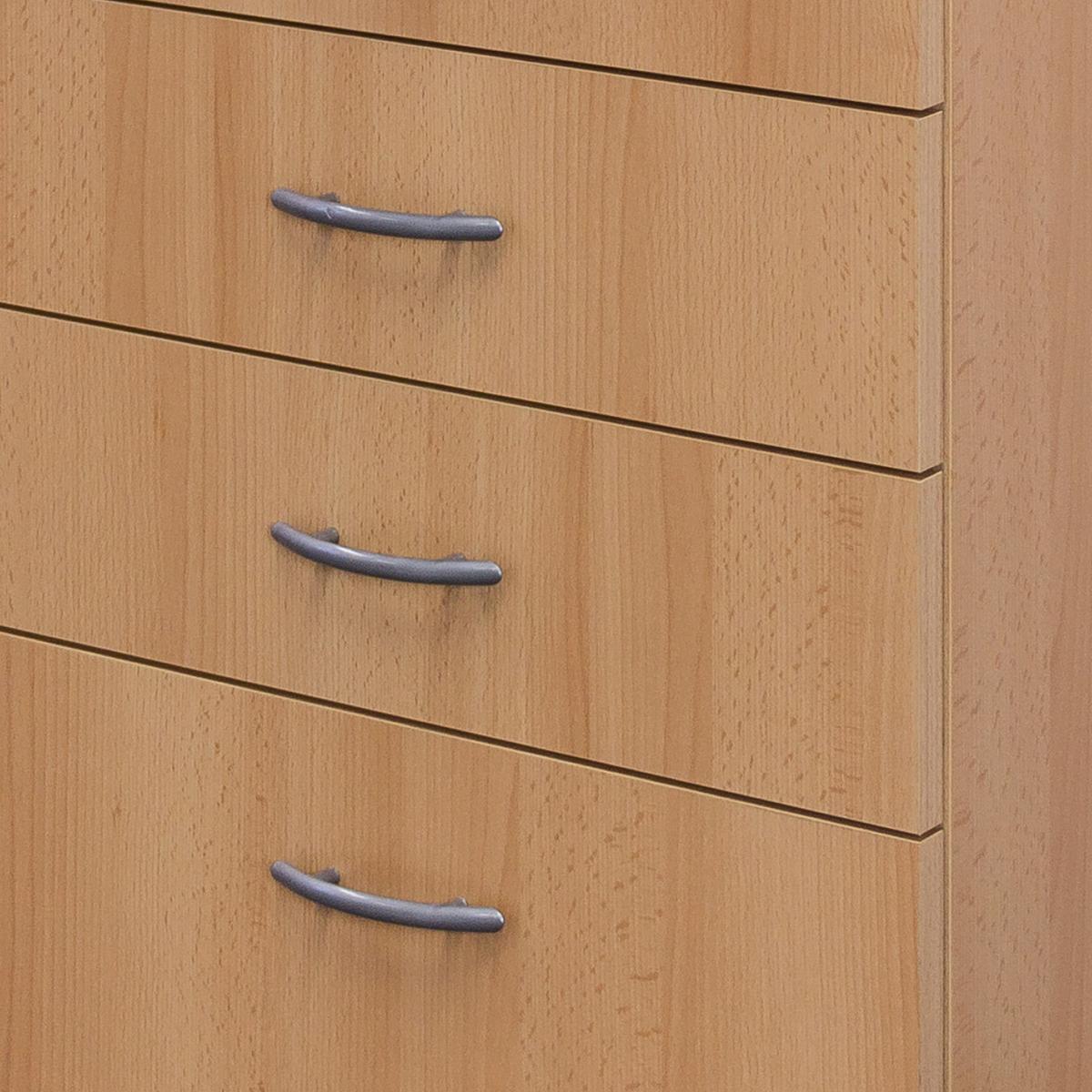 Küchenunterschrank "Nano" , Buche - Edelstahlfarben/Beige, Holzwerkstoff/Kunststoff (50/85/60cm) - FlexWell