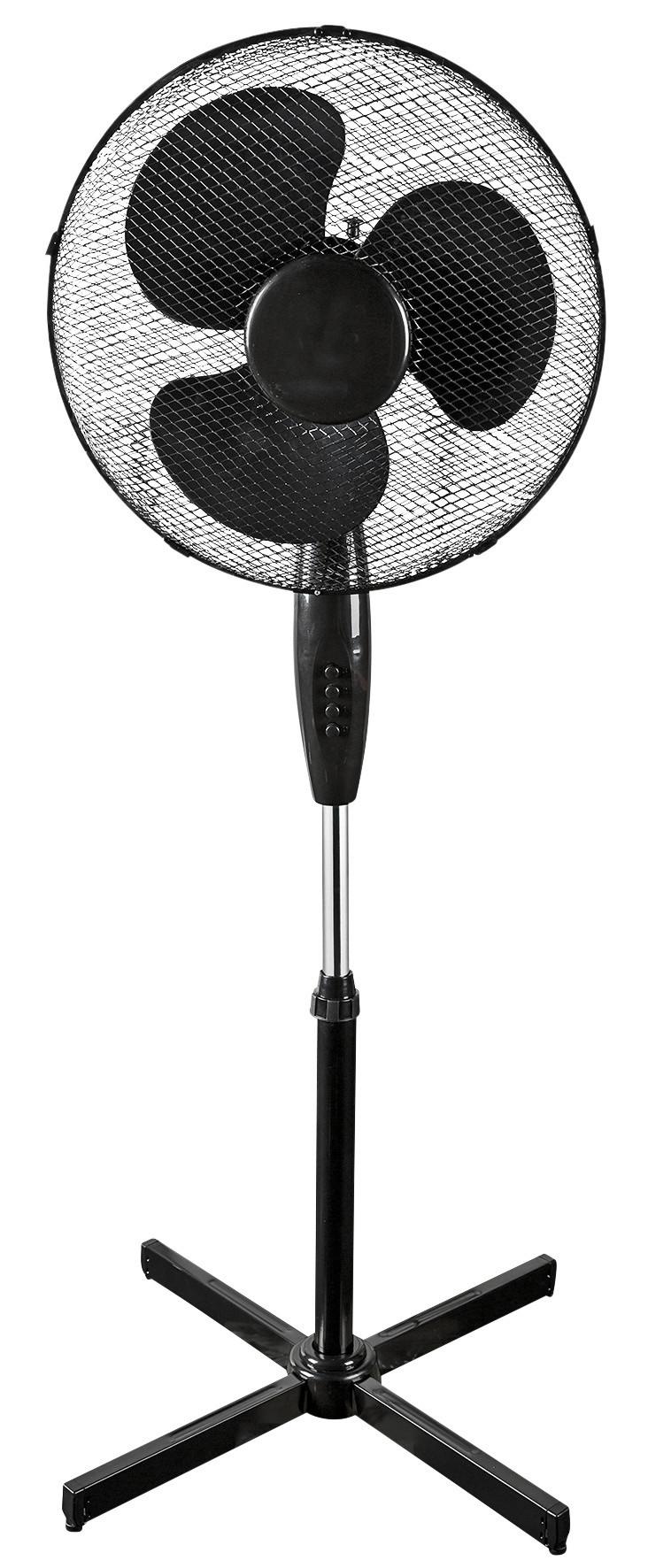 Standventilator höhenverstellbar max. 45 Watt - Schwarz, Kunststoff/Metall (60/128cm) - Insido