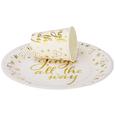 Einwegbecher Liva Gold/Weiß - Goldfarben/Weiß, Basics, Papier (8,5cm)