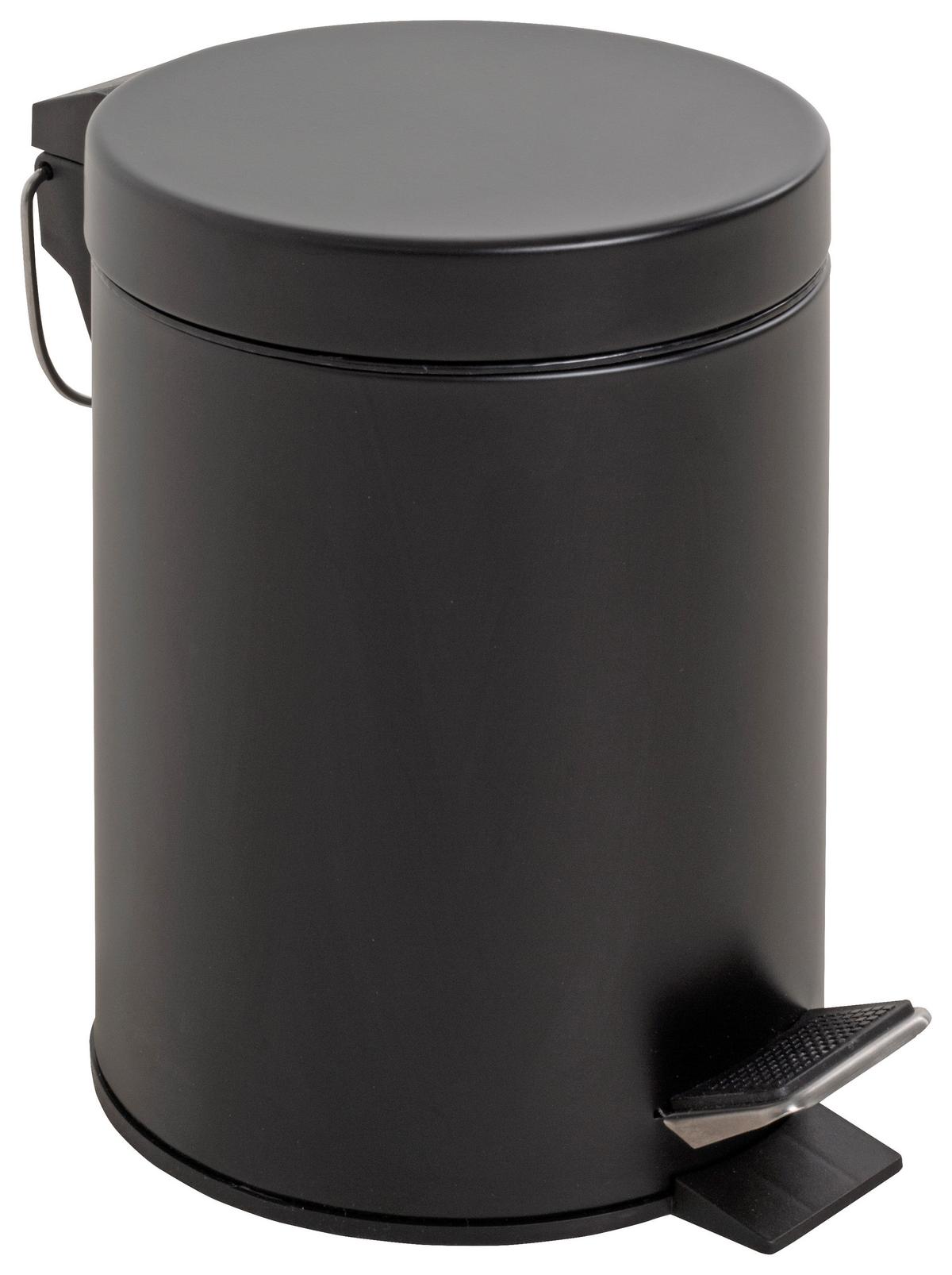 Coș de gunoi pentru cosmetice Kosmo - culoare crom/negru, Konventionell, plastic/metal (17/24cm)