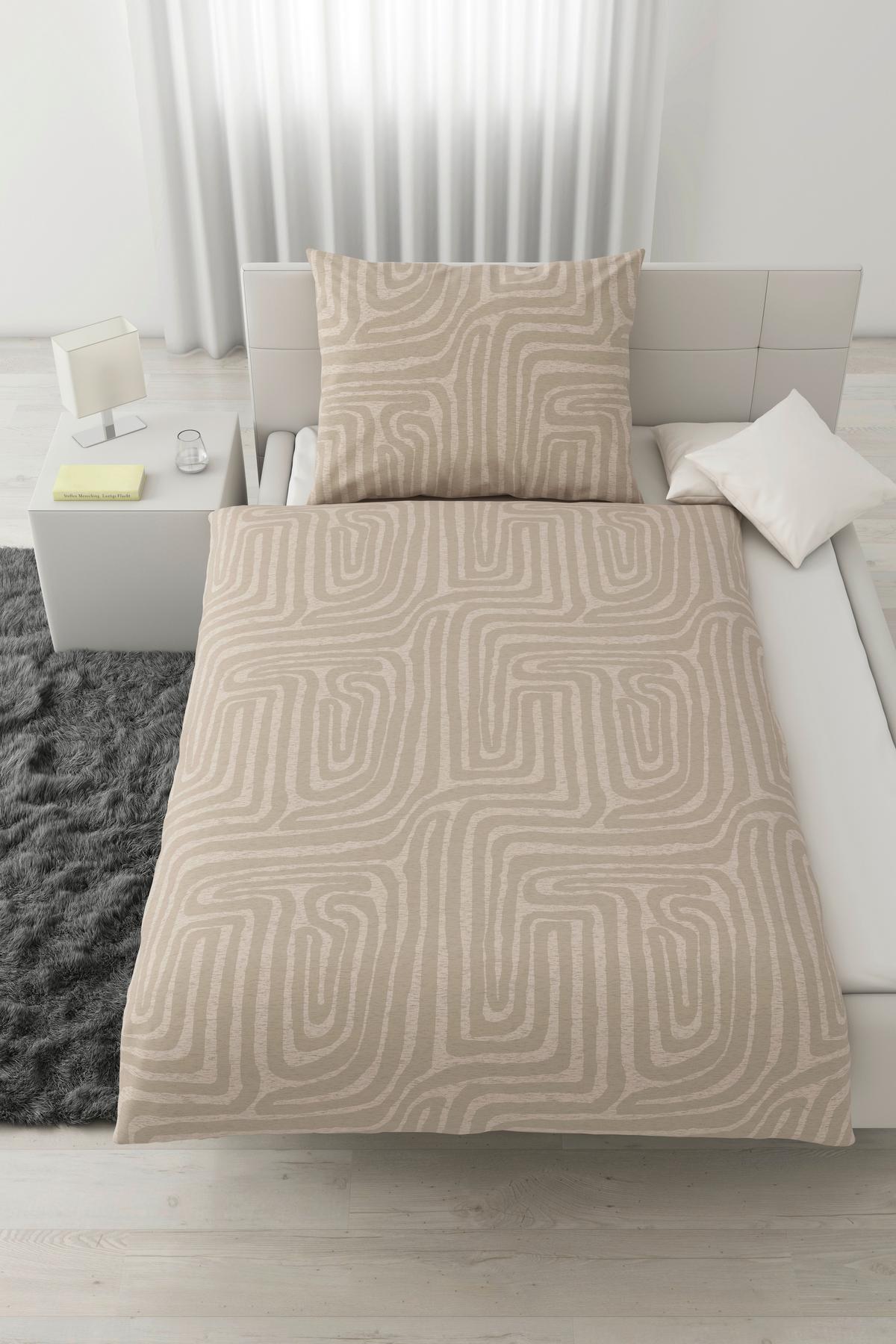 Ágyneműhuzat-garnitúra Liam - bézs, Modern, textil (140/200cm) - Modern Living