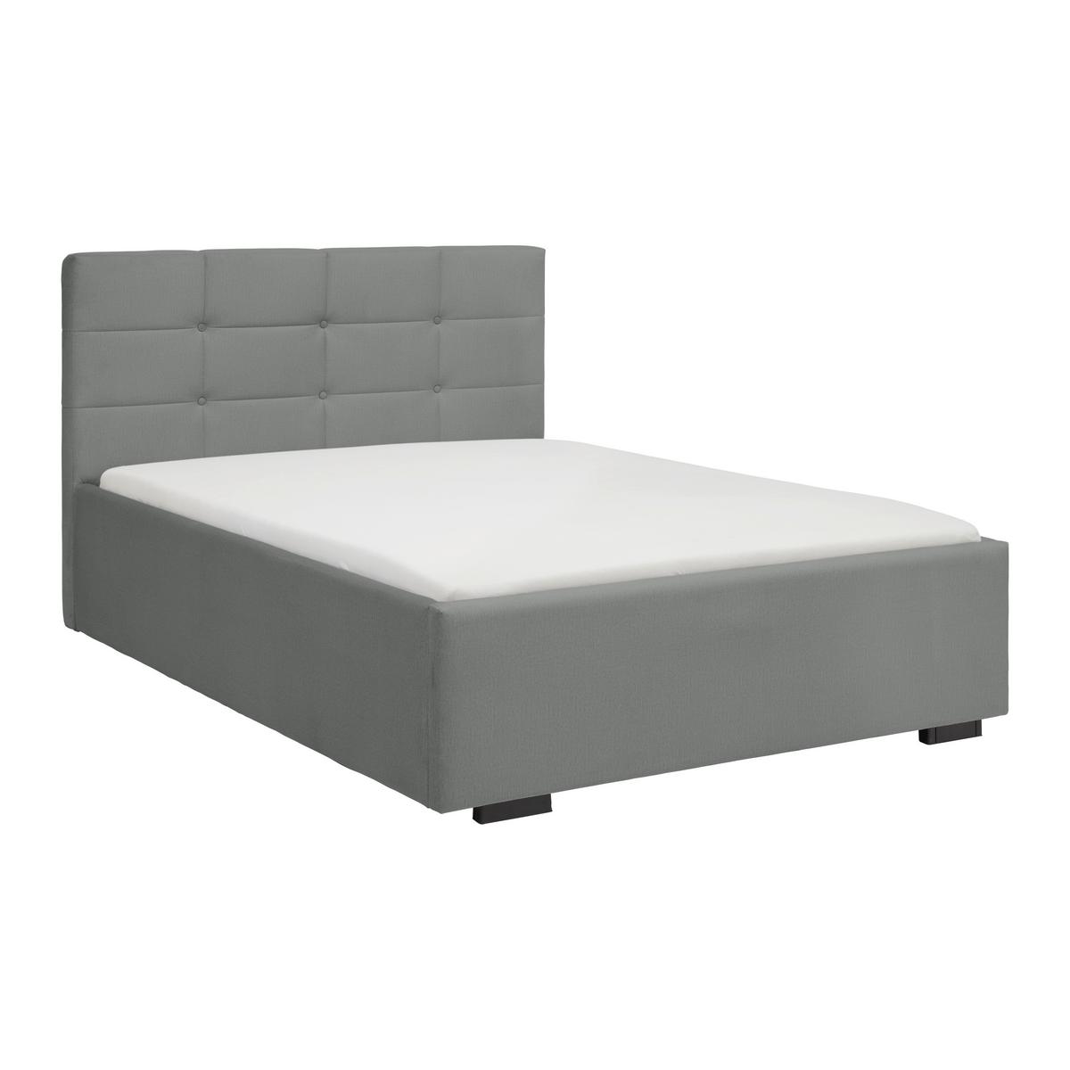 Oblazinjena Postelja Nelo, Siva, 140x200 - siva/črna, Konvencionalno, umetna masa/tekstil (140/200cm) - Mömax
