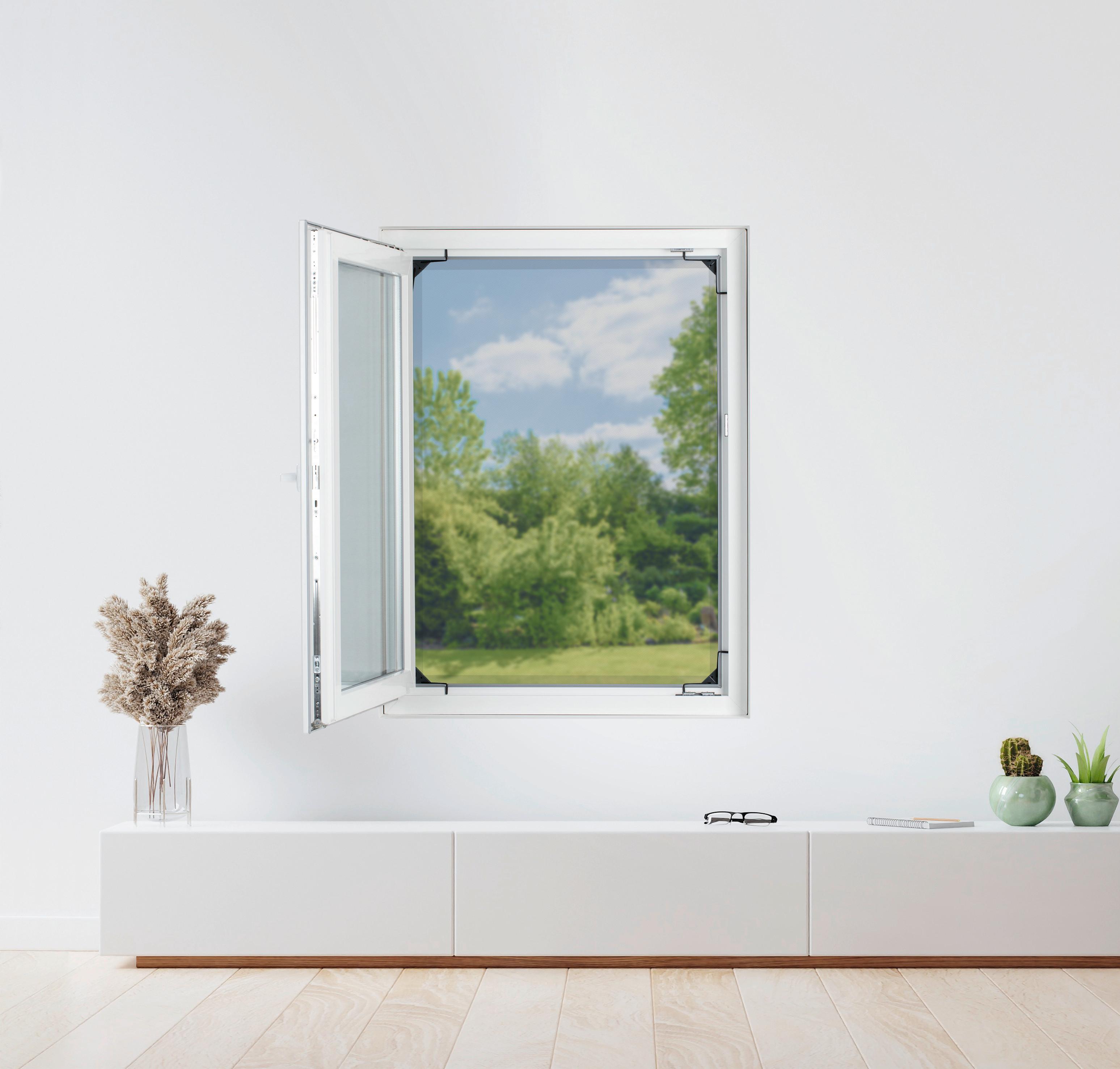 Mückennetz Teleskop Insektenschutzgitter Anthrazit - Anthrazit, Basics, Kunststoff/Metall (115/135cm)