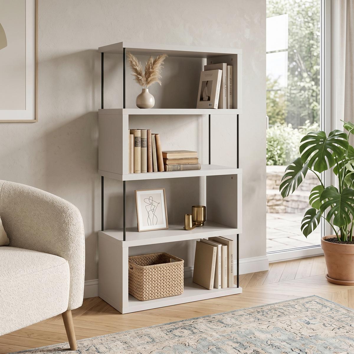 Pinnar-meran Polica - kašmir/crna, Trendi, metal/pločasti materijal (66/136,5/35cm) - Modern Living