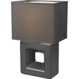 Tischleuchte Quadro, max. 40 Watt - Schwarz, Keramik/Textil (17/12/28cm) - MÖMAX modern living