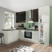 Eckküche Win/Stripe o. Geräte ca. 175x275cm Hellgrau - Dunkelbraun/Lavagrau, MODERN, Holzwerkstoff/Metall (175/275cm) - Express-Kuechen