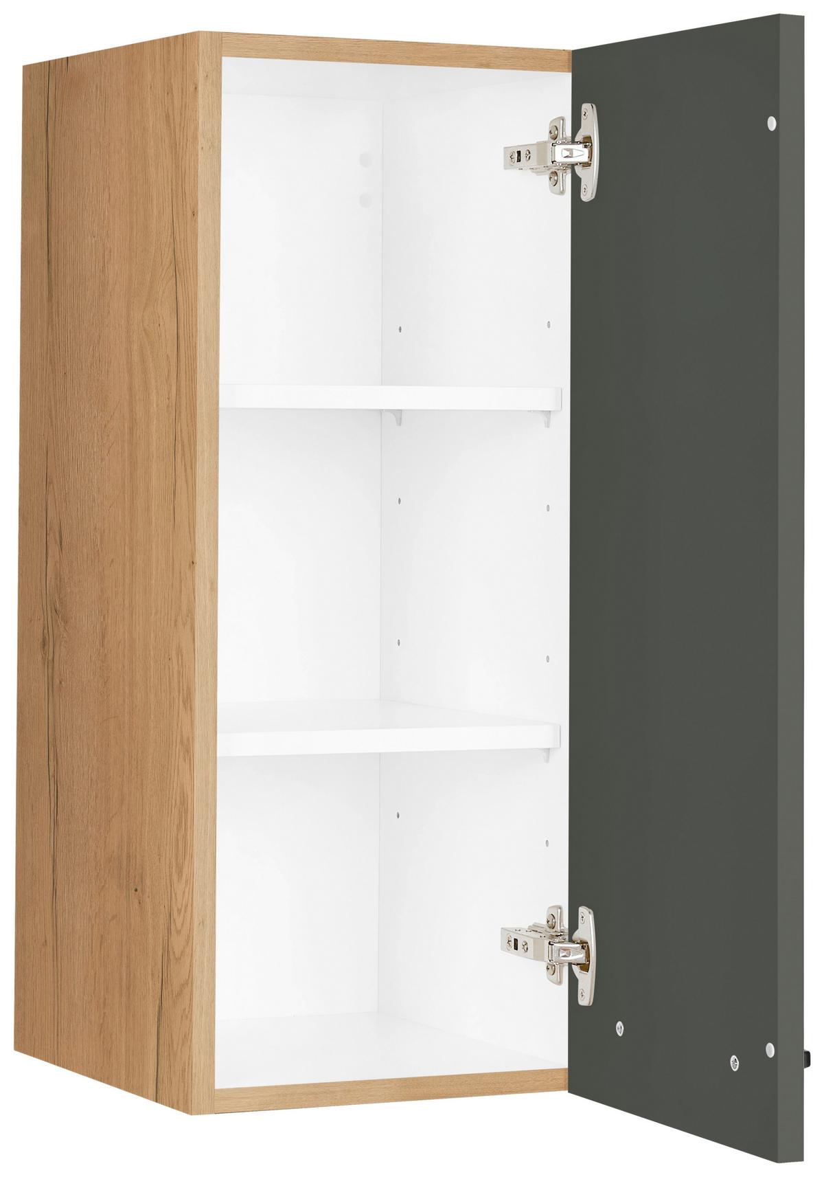 Küchenoberschrank Easytouch Grün - Eichefarben/Schwarz, MODERN, Holzwerkstoff/Metall (30/72/35cm) - Nobilia