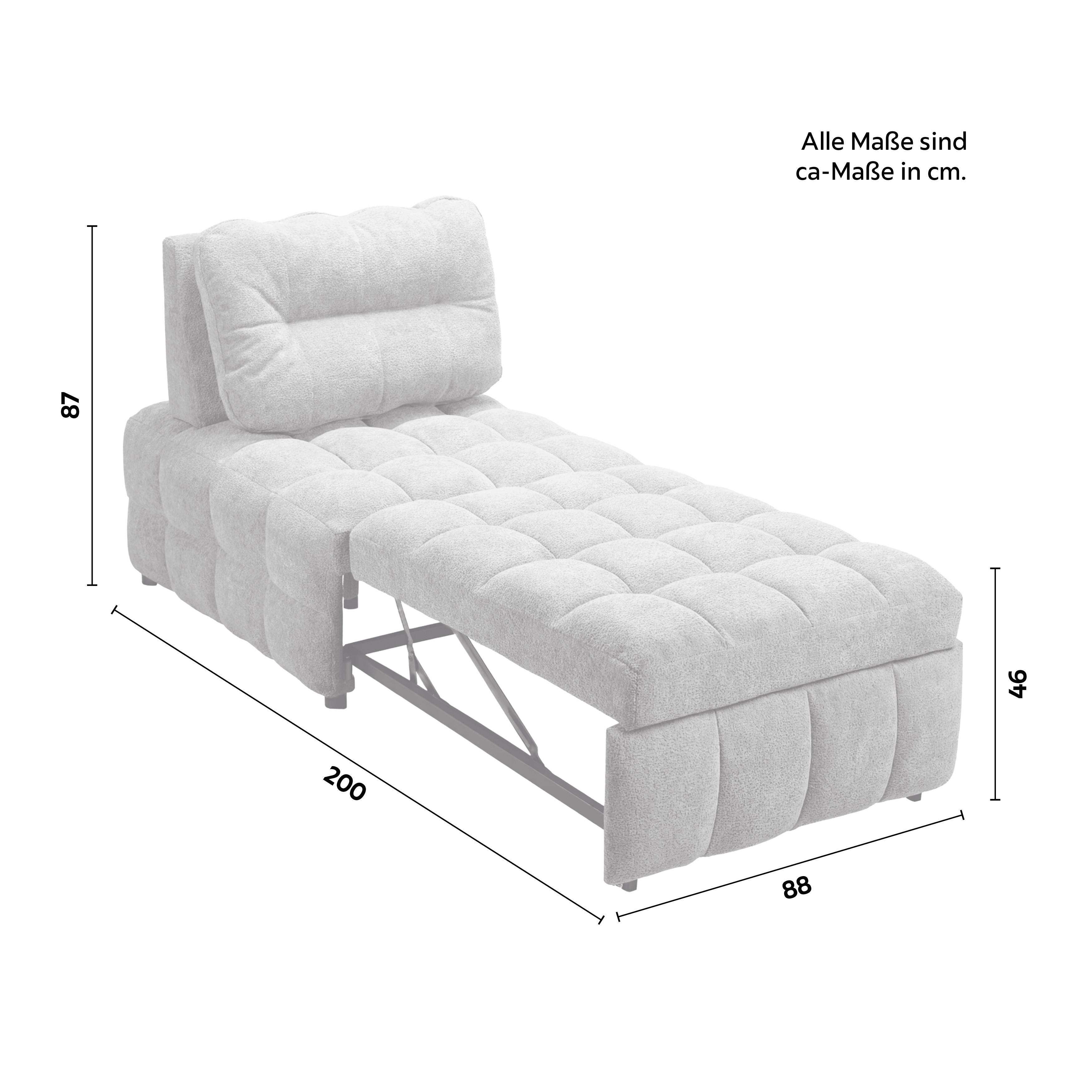 SCHLAFSESSEL LIARA - Schwarz/Mokka, MODERN, Holz/Textil (88/87/110cm) - Bessagi Home
