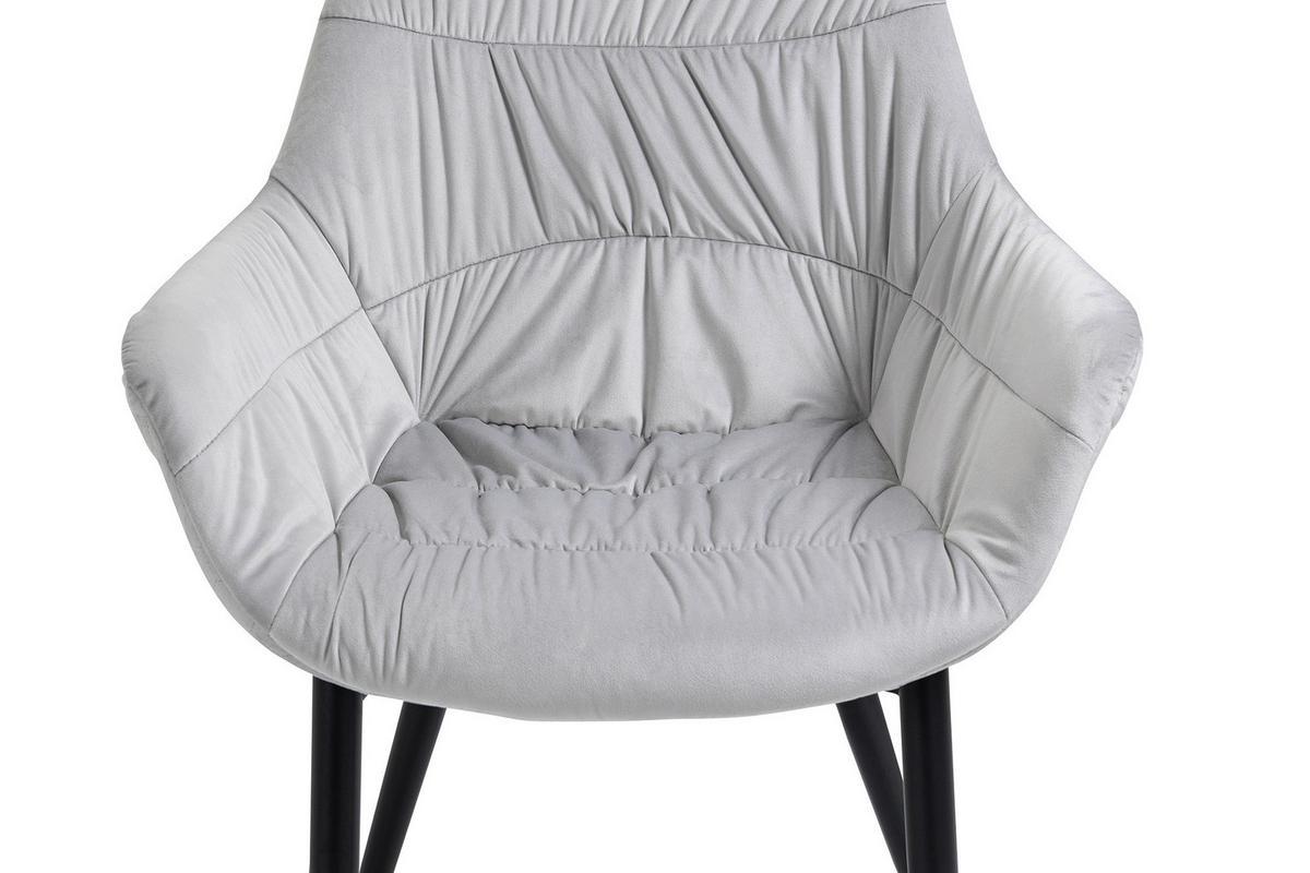 Naslanjač Samt, Svetlo Siva - črna/svetlo siva, Moderno, kovina/tekstil (63/81,5/61cm) - Livetastic