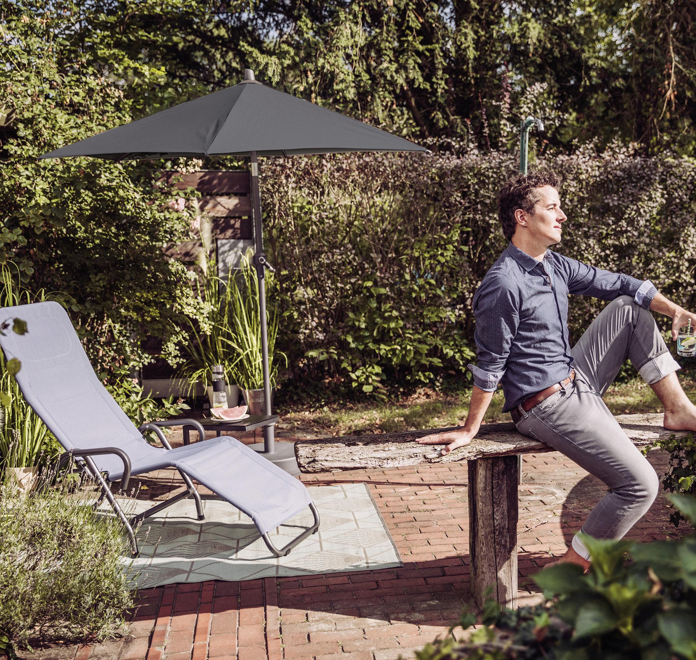 Sonnenschirm BHT: 250x258x250 cm, wetterbeständig, Anthrazit - Anthrazit, KONVENTIONELL, Textil/Metall (250/250cm) - Siena Garden