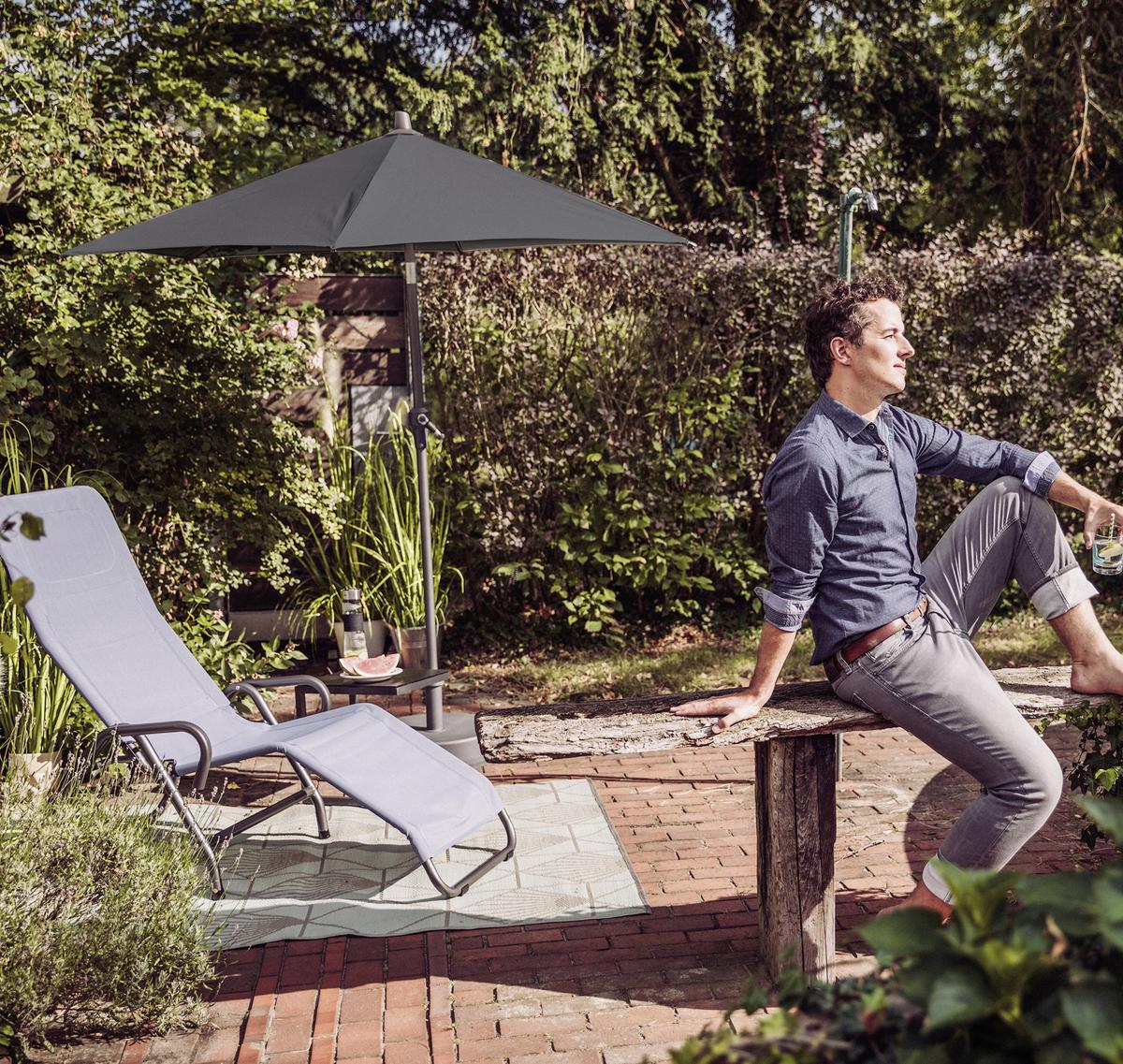 Sonnenschirm BHT: 250x258x250 cm, wetterbeständig, Anthrazit - Anthrazit, KONVENTIONELL, Textil/Metall (250/250cm) - Siena Garden