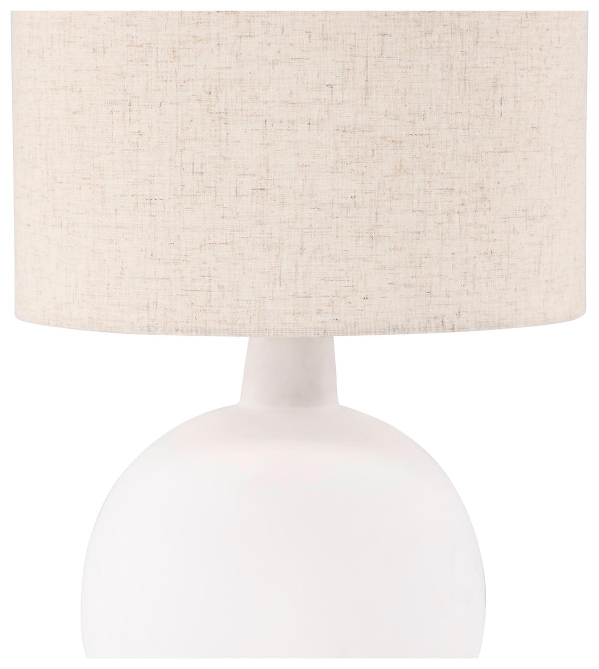 TISCHLEUCHTE TORCELLO - Beige/Weiß, Basics, Stein/Textil (32/51/32cm) - P & B