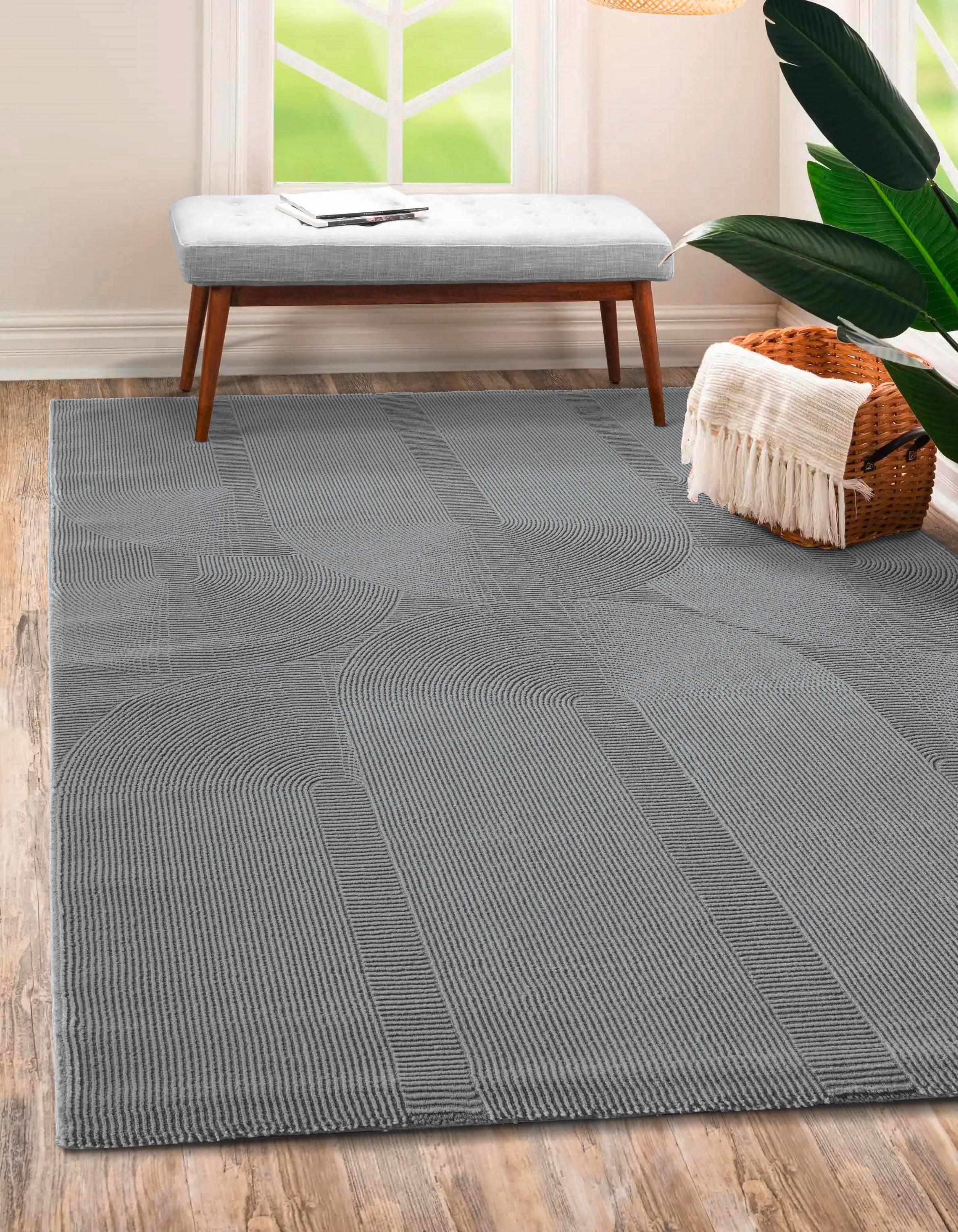 Webteppich Sign Grau ca. 80x150cm - Grau, KONVENTIONELL, Textil (80/150cm)