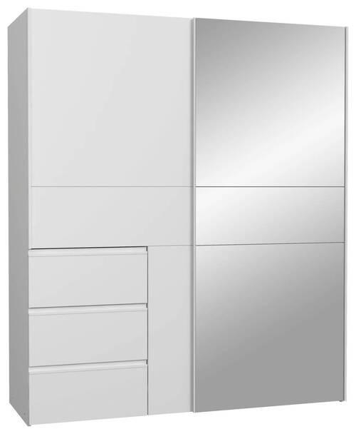 SZAFA PRZESUWNA/PODWIESZ.DRZWI WINN 2 WEIß 170CM - biały/kolor aluminiowy, Basics, materiał drewnopochodny/metal (170/200/61cm) - MID.YOU