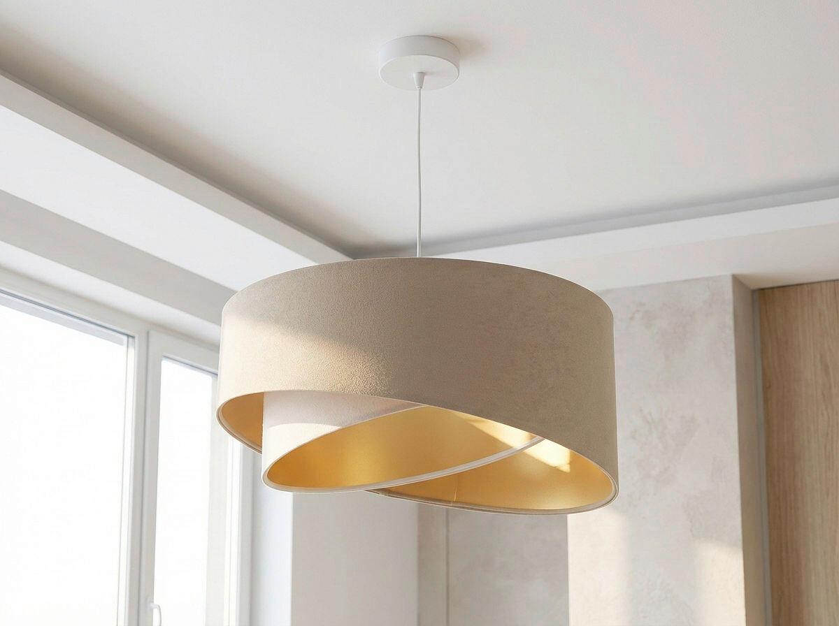 LAMPA WISZĄCA 060-018-45 GALAXY - beżowy/biały, Design, tworzywo sztuczne/metal (50/93cm)