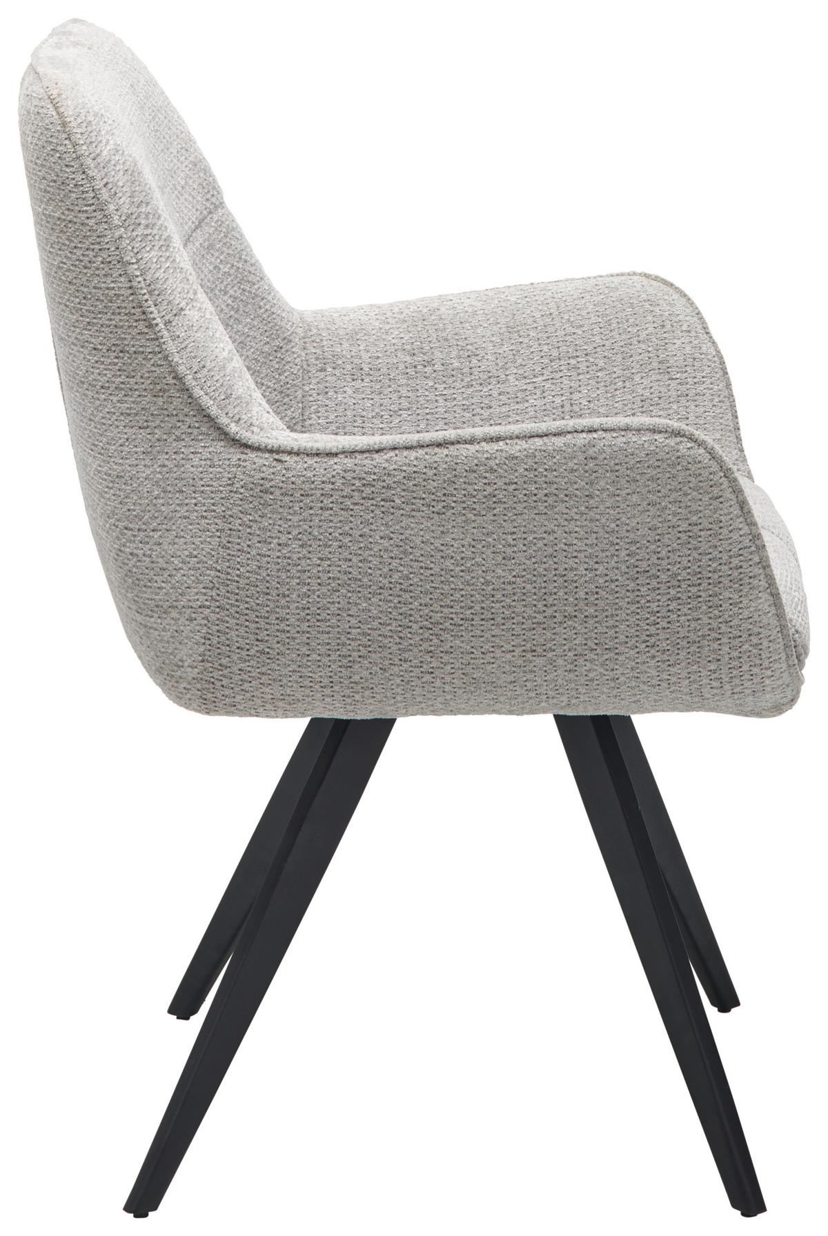 KRZESŁO Z PODŁOKIETNIKAMI KIMBERLY - czarny/szary, Lifestyle, metal/tkanina (57/84/60cm) - MID.YOU