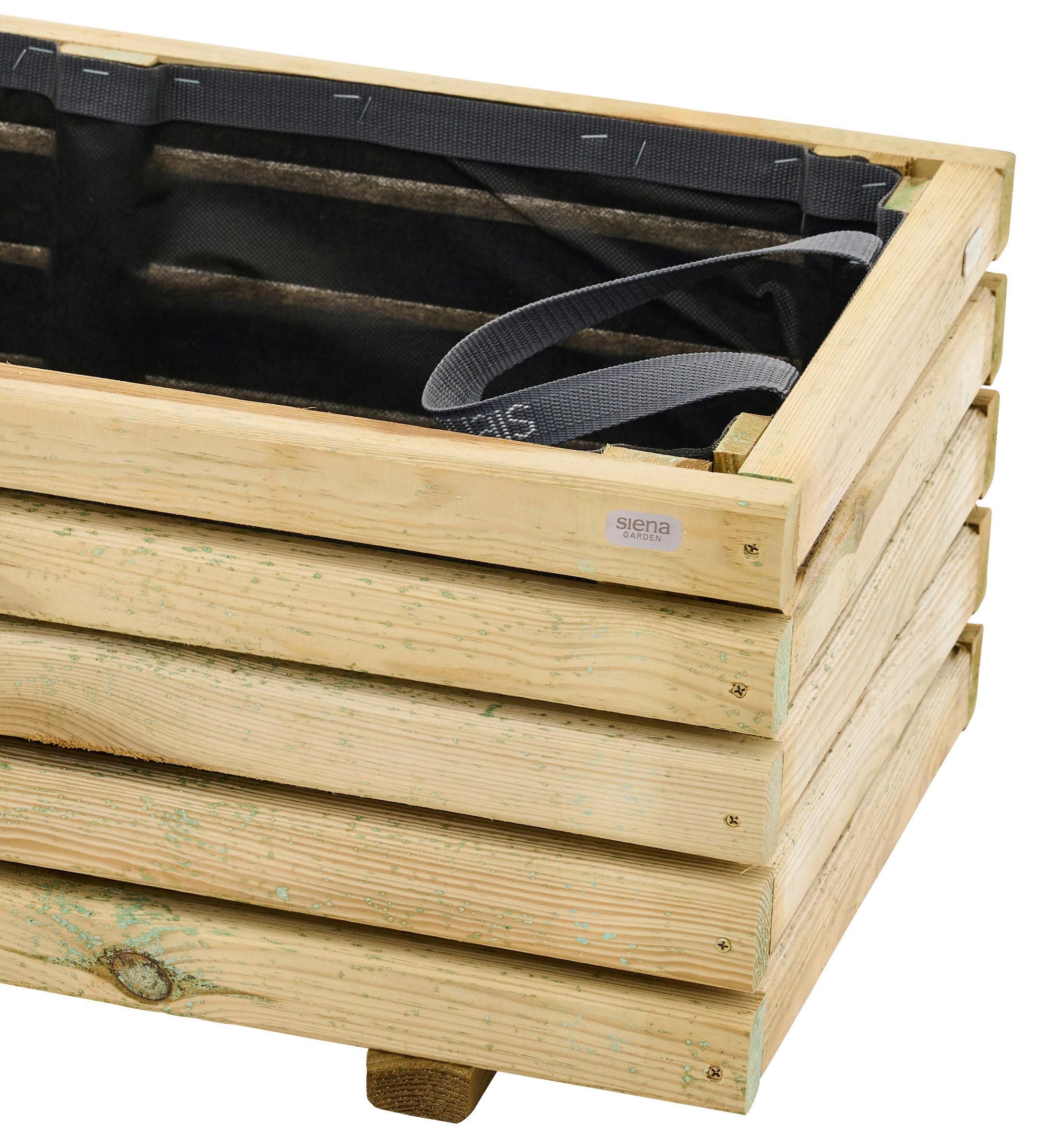Blumenkasten Schwarz/Kieferfarben - Schwarz/Kieferfarben, Basics, Holz/Textil (100/40/40cm) - Siena Garden