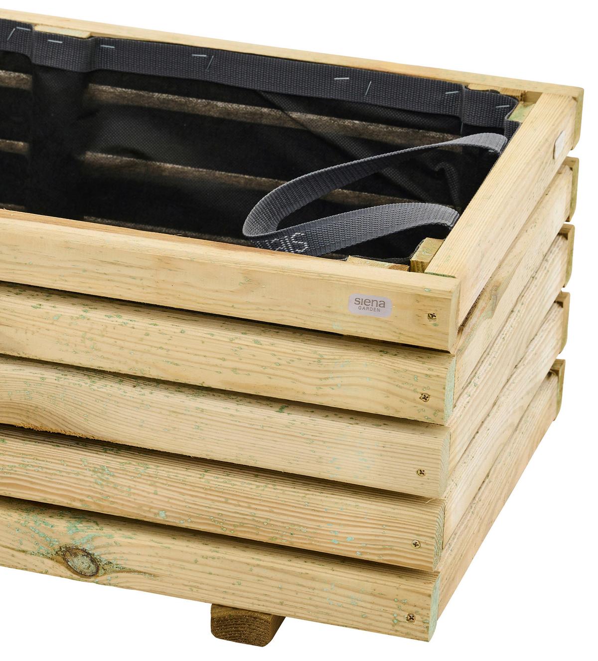 Blumenkasten Schwarz/Kieferfarben - Schwarz/Kieferfarben, Basics, Holz/Textil (100/40/40cm) - Siena Garden