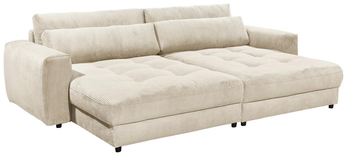 Bigsofa Barura Loveseat ca. 292x194 cm Creme - Creme/Schwarz, KONVENTIONELL, Holzwerkstoff/Kunststoff (292/90/194cm) - MID.YOU