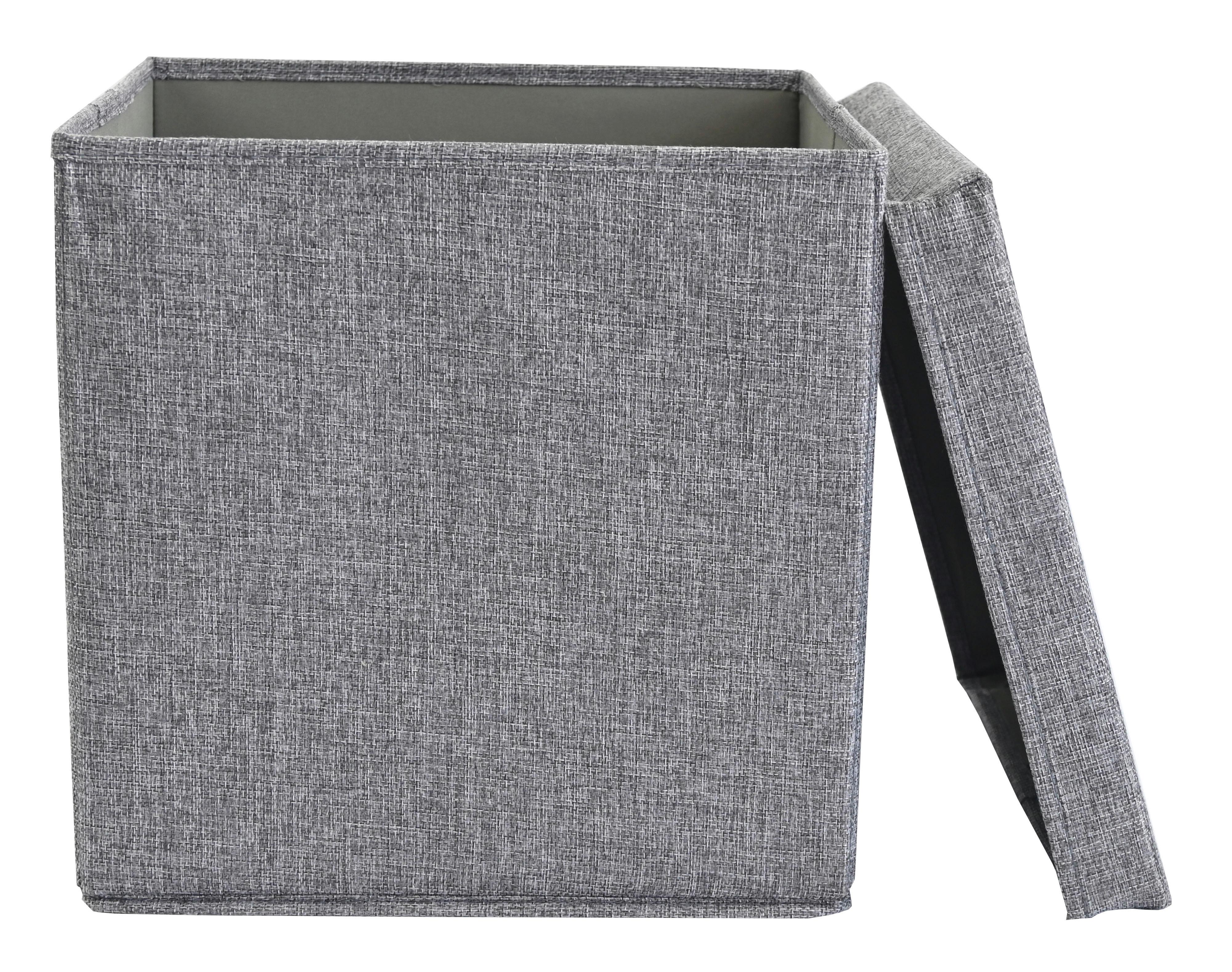 VIKBAR FÖRVARINGSKORG BOBBY -EXT- -AKT- -TOP- - grå, Modern, textil/kartong (33/33/33cm) - Mömax