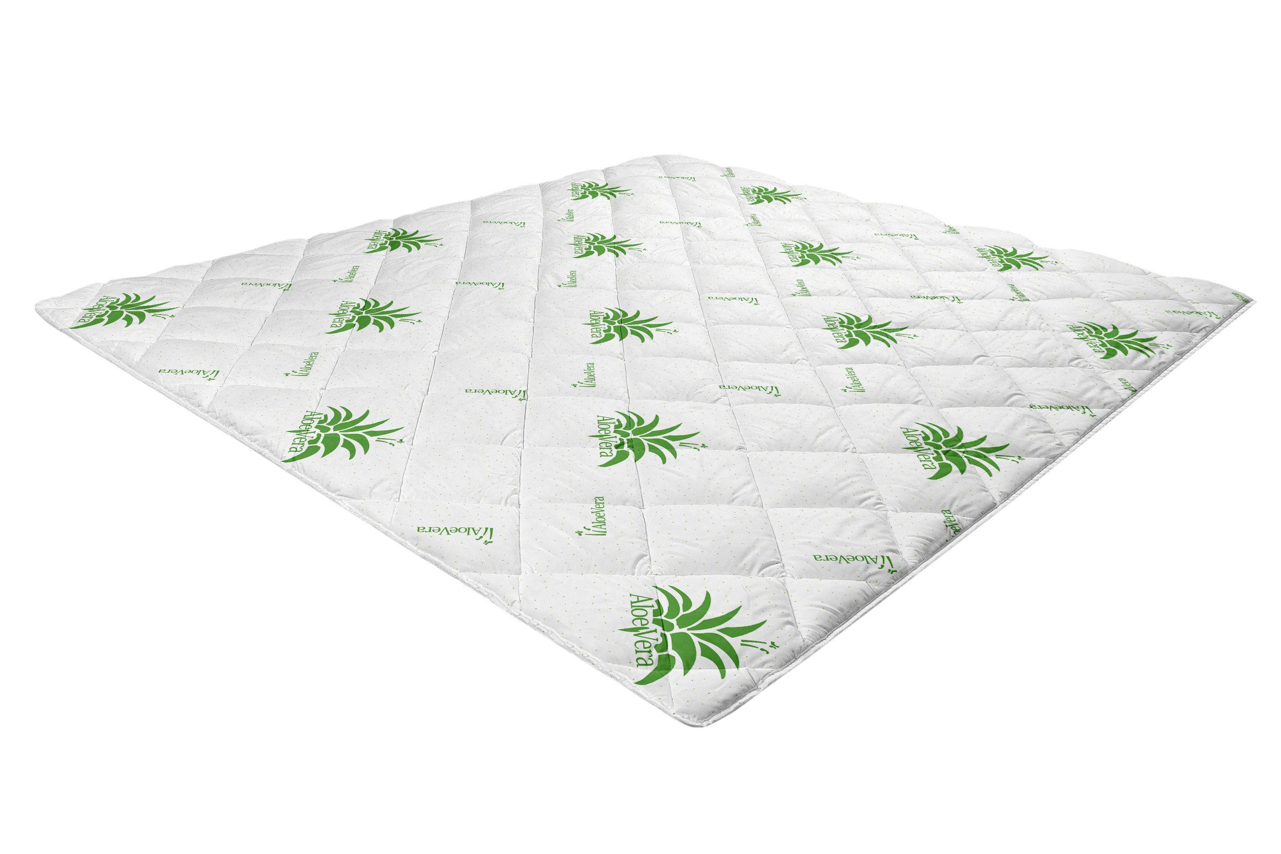 Pilotă matlasată Cushie Bedora Aloe Vera, cca. 220x200 cm - alb, Basics