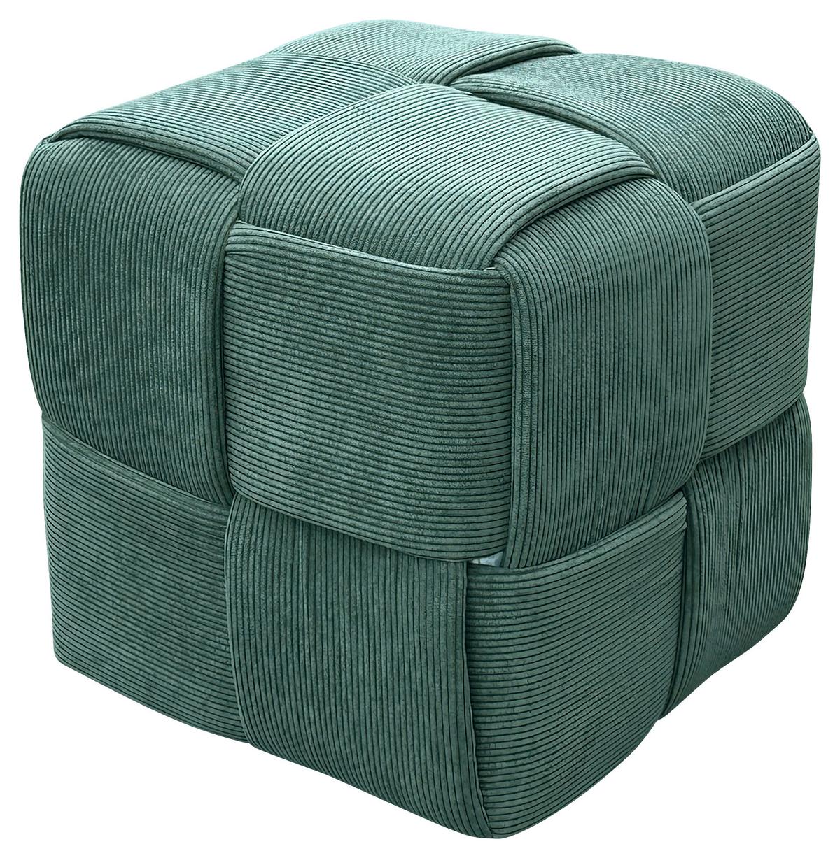 Pouf URBAN Dunkelgrün, Cord - Dunkelgrün, Design, Textil (40/40/40cm) - MID.YOU