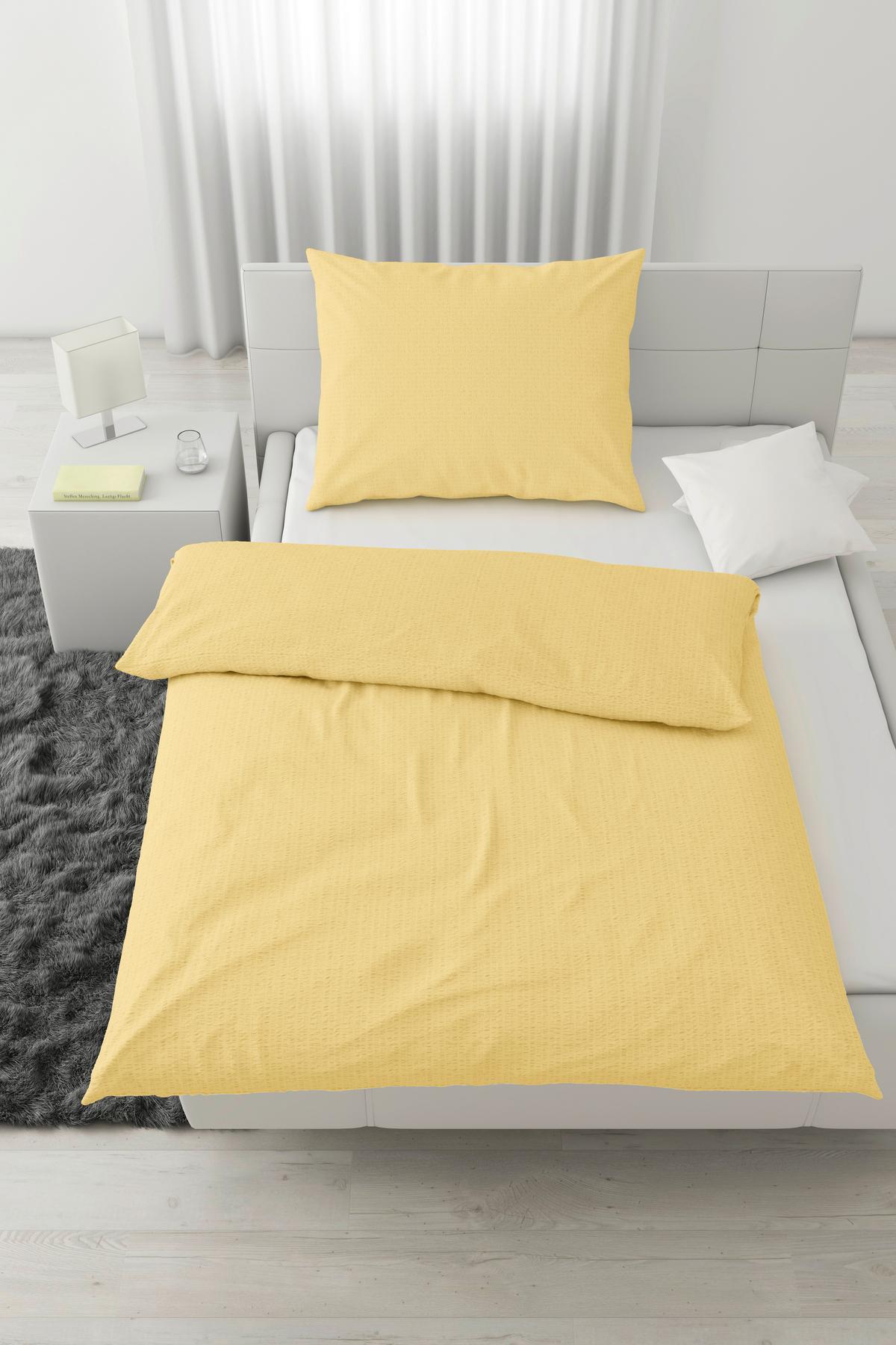 BETTWÄSCHESET GISI - Gelb, Konventionell, Textil (160/210cm) - Modern Living