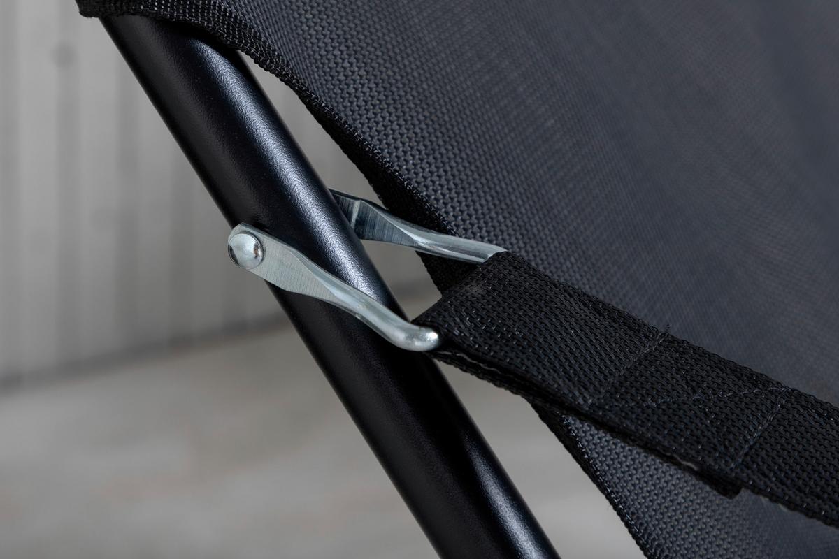 STRANDSESSEL SEVILLE - Schwarz, KONVENTIONELL, Textil/Metall (63/89/84cm) - Gardenson