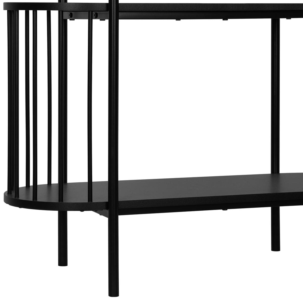 REGAŁ CURVE - czarny, Trend, materiał drewnopochodny/metal (80/95/34cm) - Xora