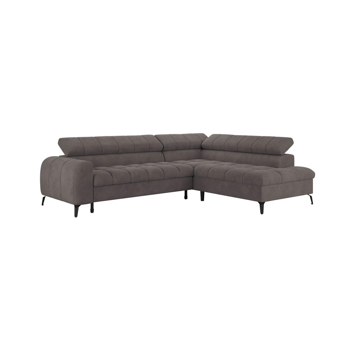 Kutna Garnitura Volf - boje grafita/tamno siva, Trend, tekstil/metal (261/203cm)