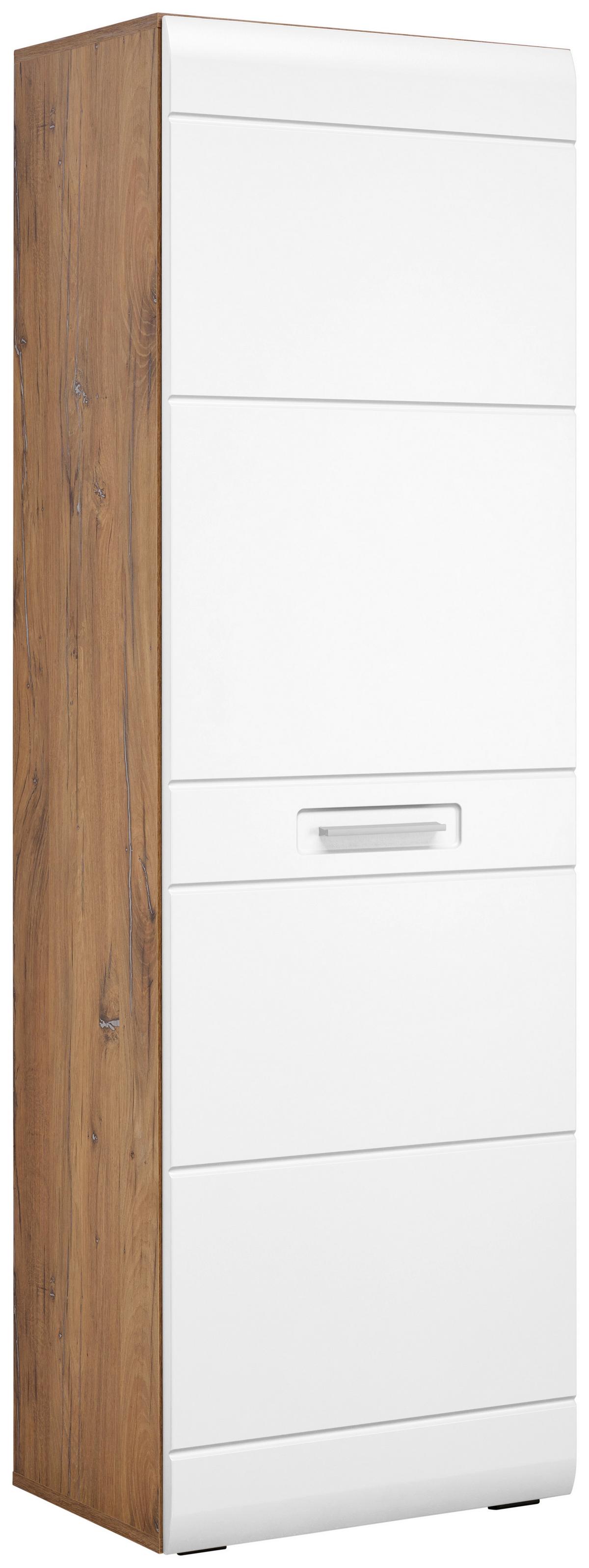 Dulap pentru hol Auris - alb/culoare lemn stejar, Modern (52/164/37,1cm) - Modern Living