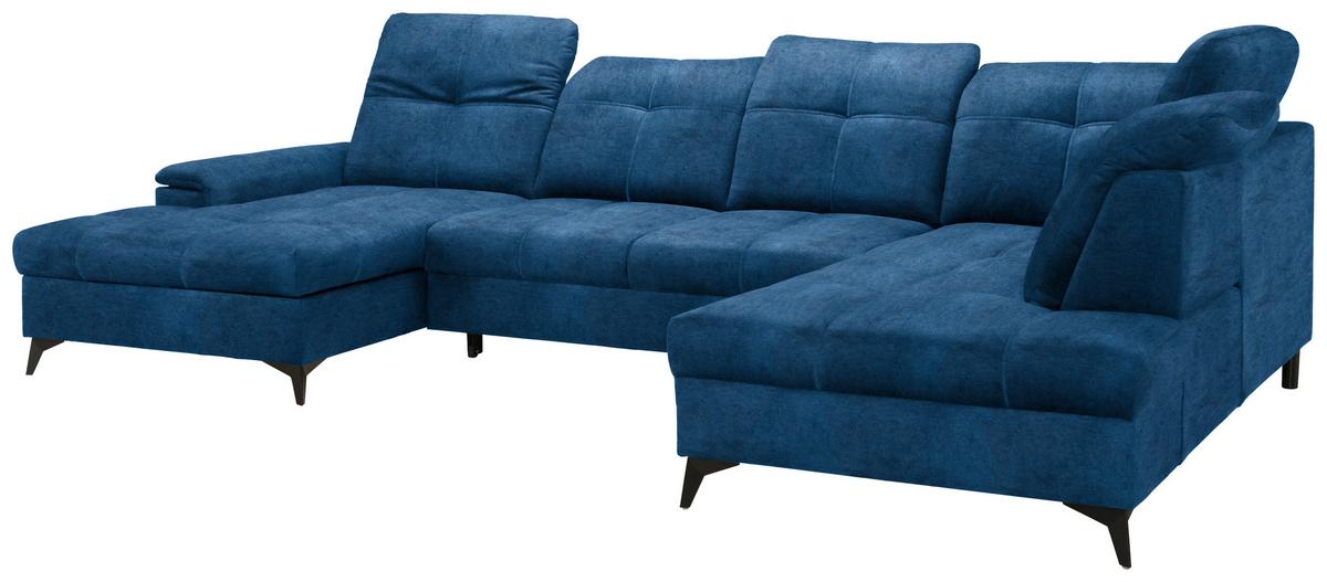 Kutna Garnitura Sierra - plava/crna, Moderno, tekstil/metal (181/364/230cm) - Mömax