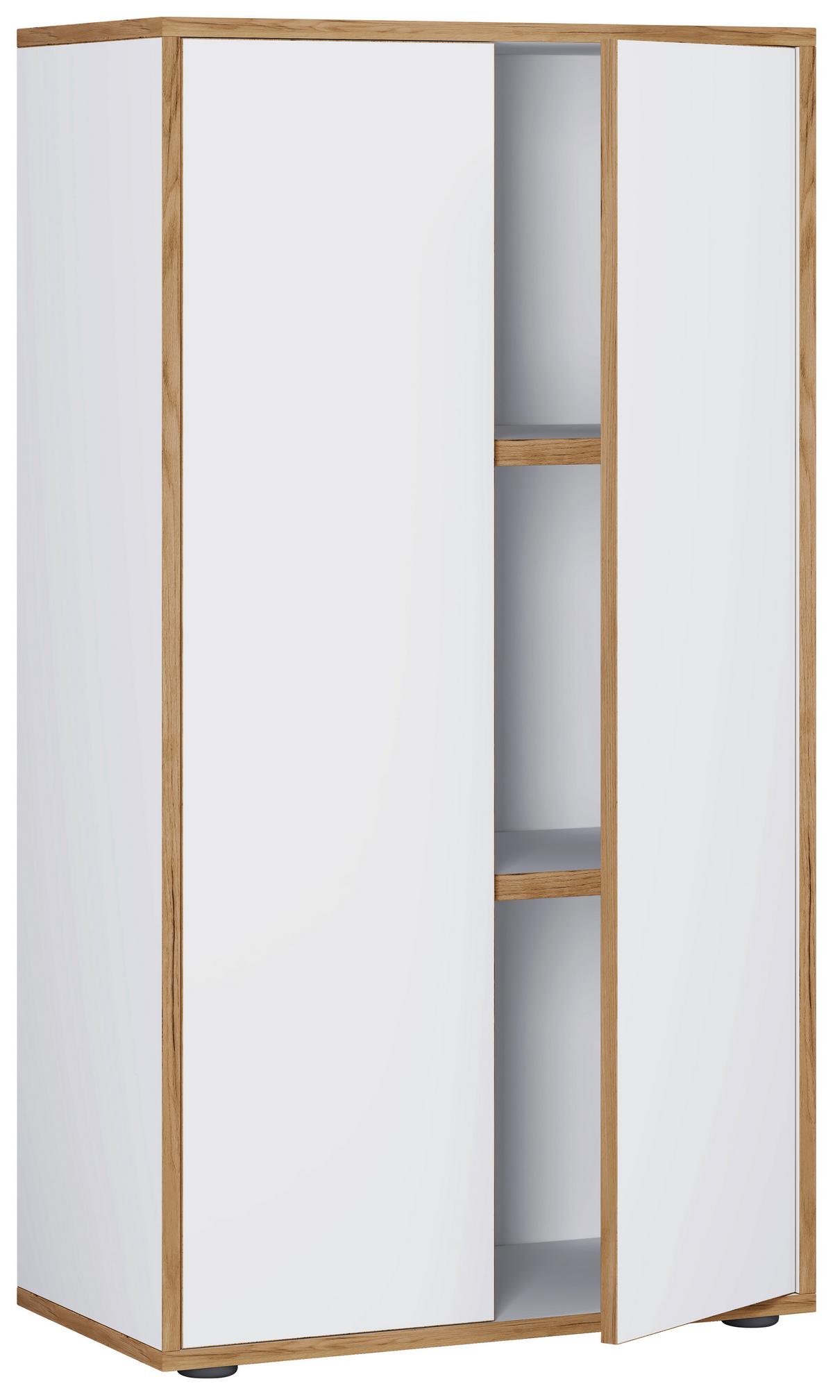 AKTENSCHRANK SALIA B60 - Honigeiche/Weiss, Design, Holzwerkstoff (60/110/33cm) - MID.YOU