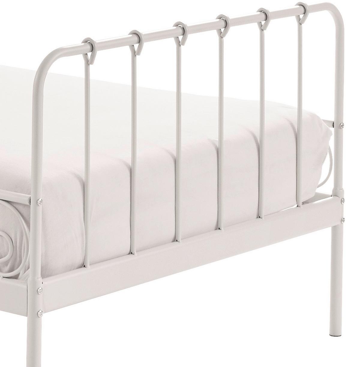 Kinder-/Juniorbett Alice ca. 90x200 cm Weiß - Weiß, ROMANTIK / LANDHAUS, Holzwerkstoff/Metall (90/200cm) - MID.YOU
