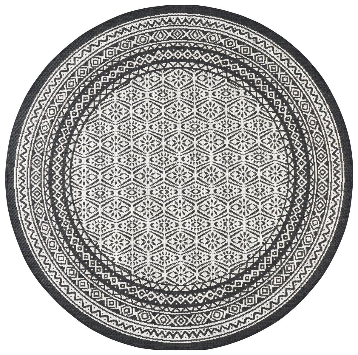 Flachwebeteppich Arizona in Schwarz Ø ca.160cm - Schwarz, MODERN, Textil (160cm) - Modern Living