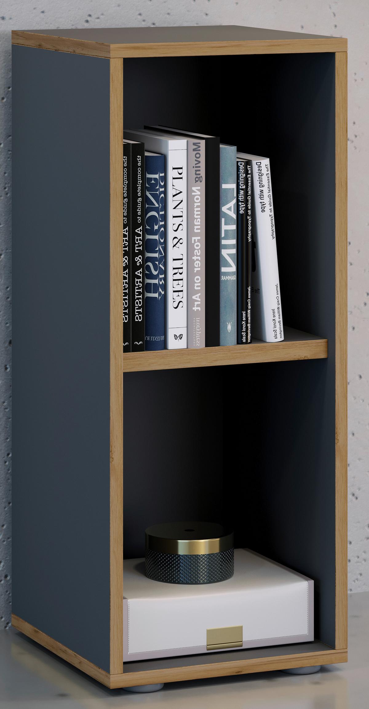 AKTENREGAL SALIA B30 - Honigeiche/Anthrazit, Design, Holzwerkstoff/Kunststoff (30/74/33cm) - MID.YOU