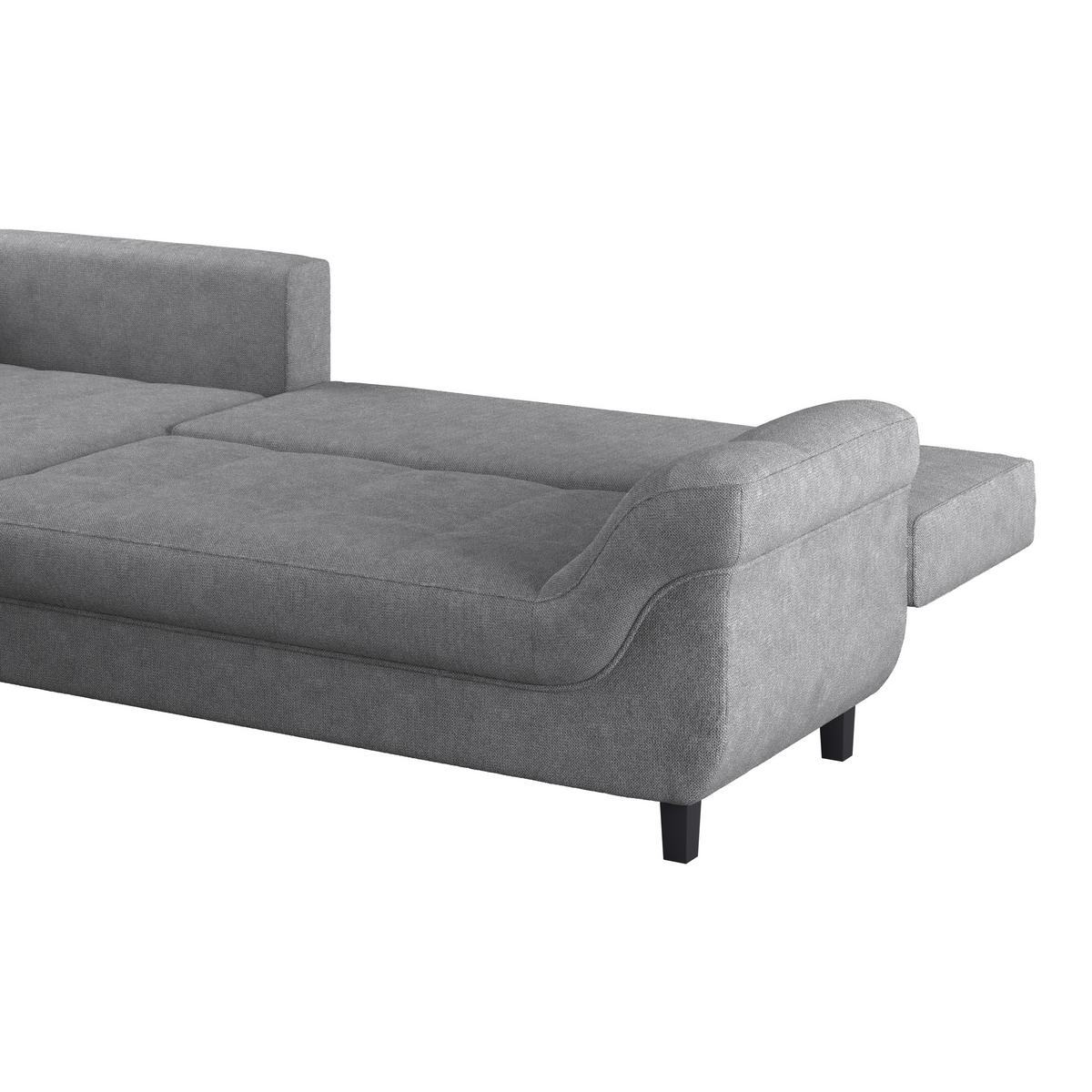 Kutna Garnitura Mendoza - siva/crna, Design, tekstil/drvo (197/309cm) - Modern Living
