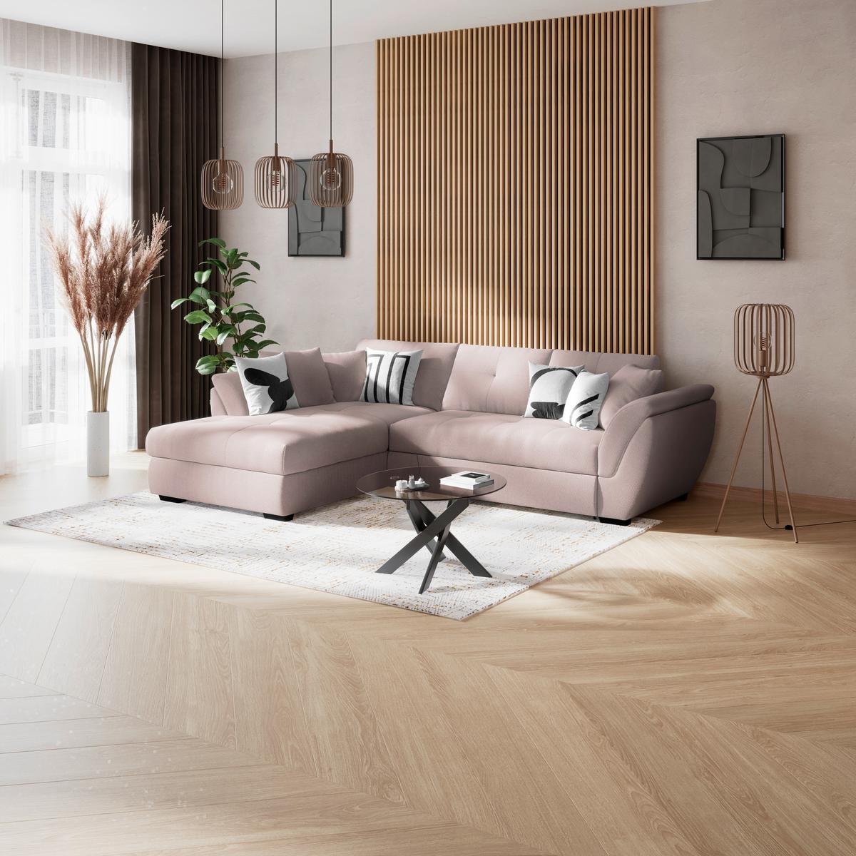 Kutna Garnitura Berisso - crna/sivo-bež, Konvencionalno, tekstil/plastika (187/278cm) - Ondega