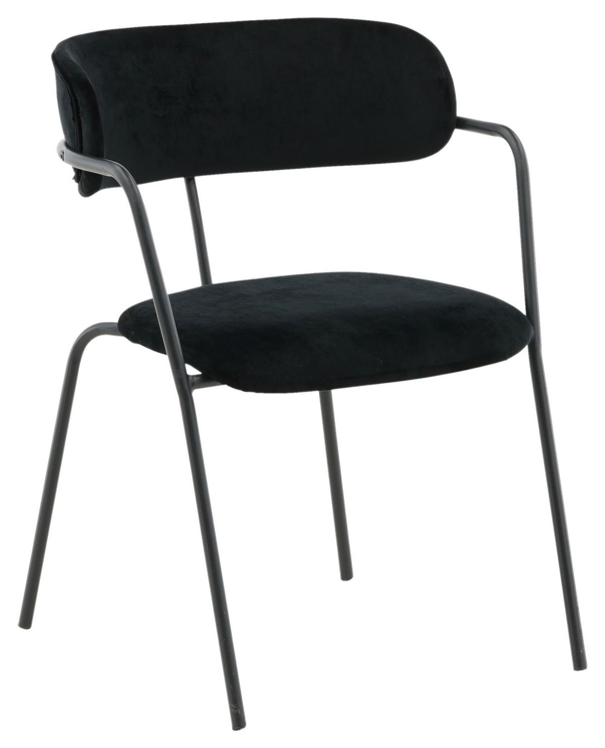 Stuhl-Set Arrow 2er-Set ca. 58x79 cm Samt Schwarz - Schwarz, Design, Textil/Metall (58/79/61cm) - Livetastic