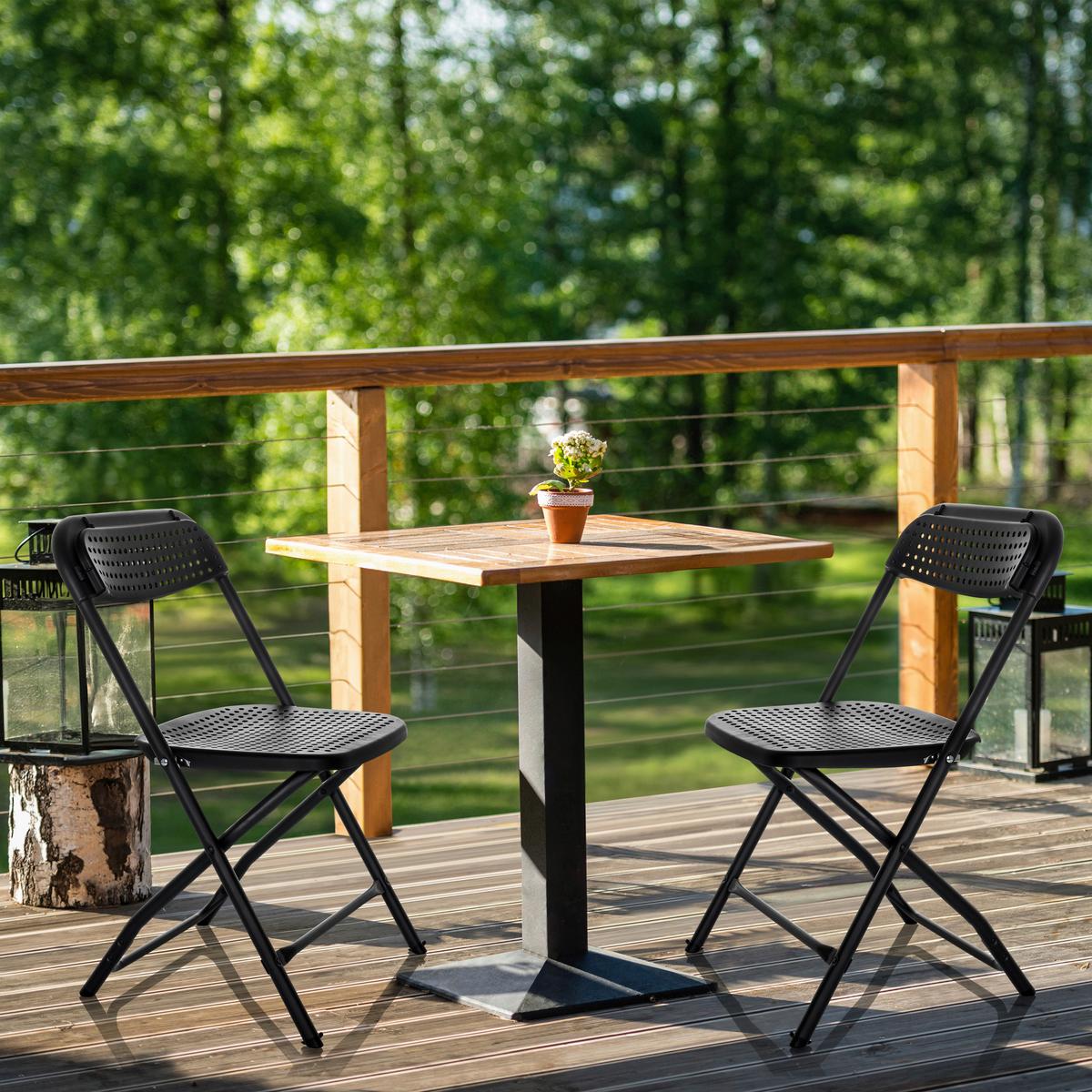 Zložljiv Stol Tudela Xxl Pro, Črna - črna, Basics, umetna masa (51/80/52cm) - MID.YOU